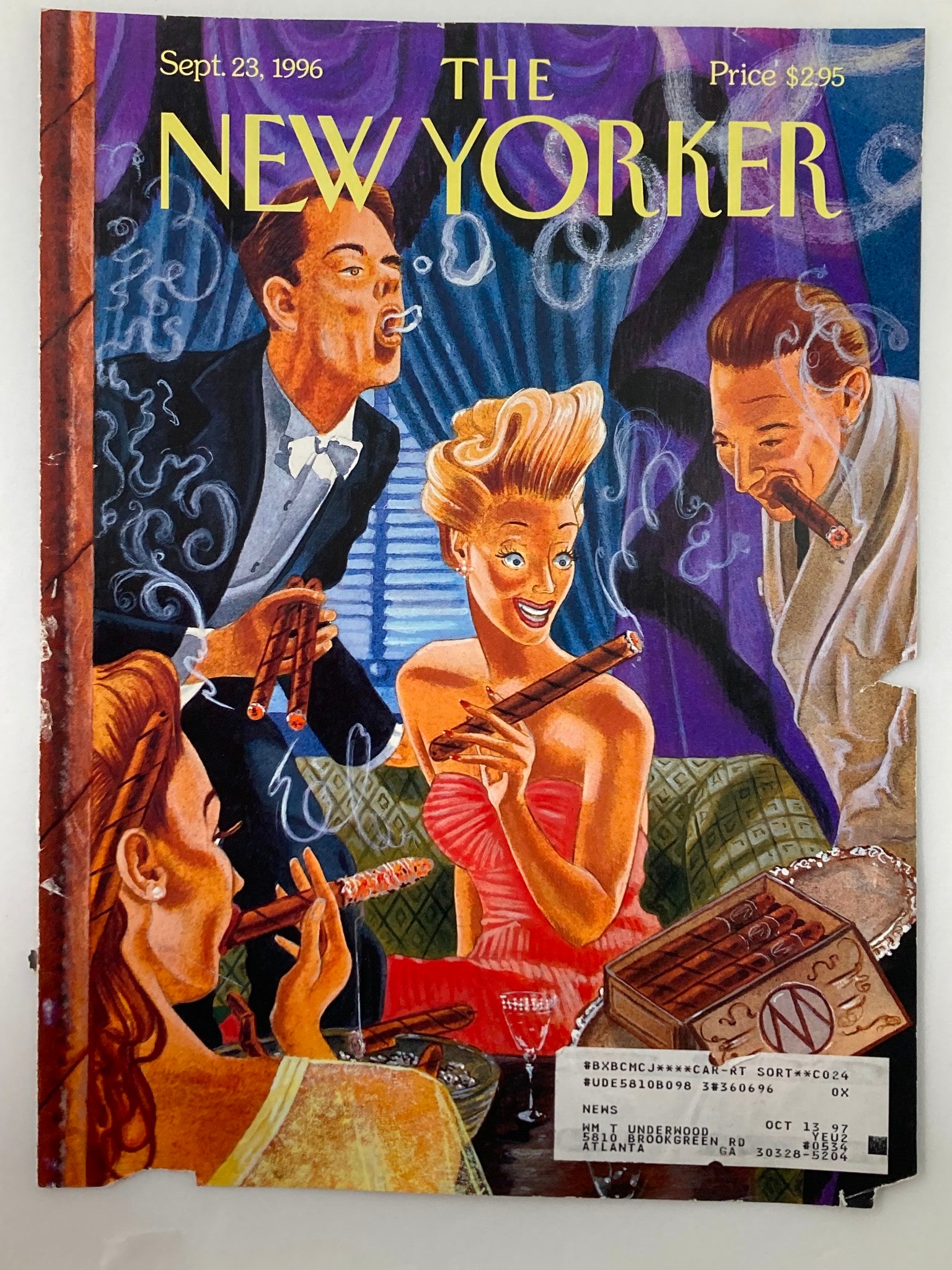 COVER ONLY The New Yorker September 23 1996 Social Lights by M. Scott Miller