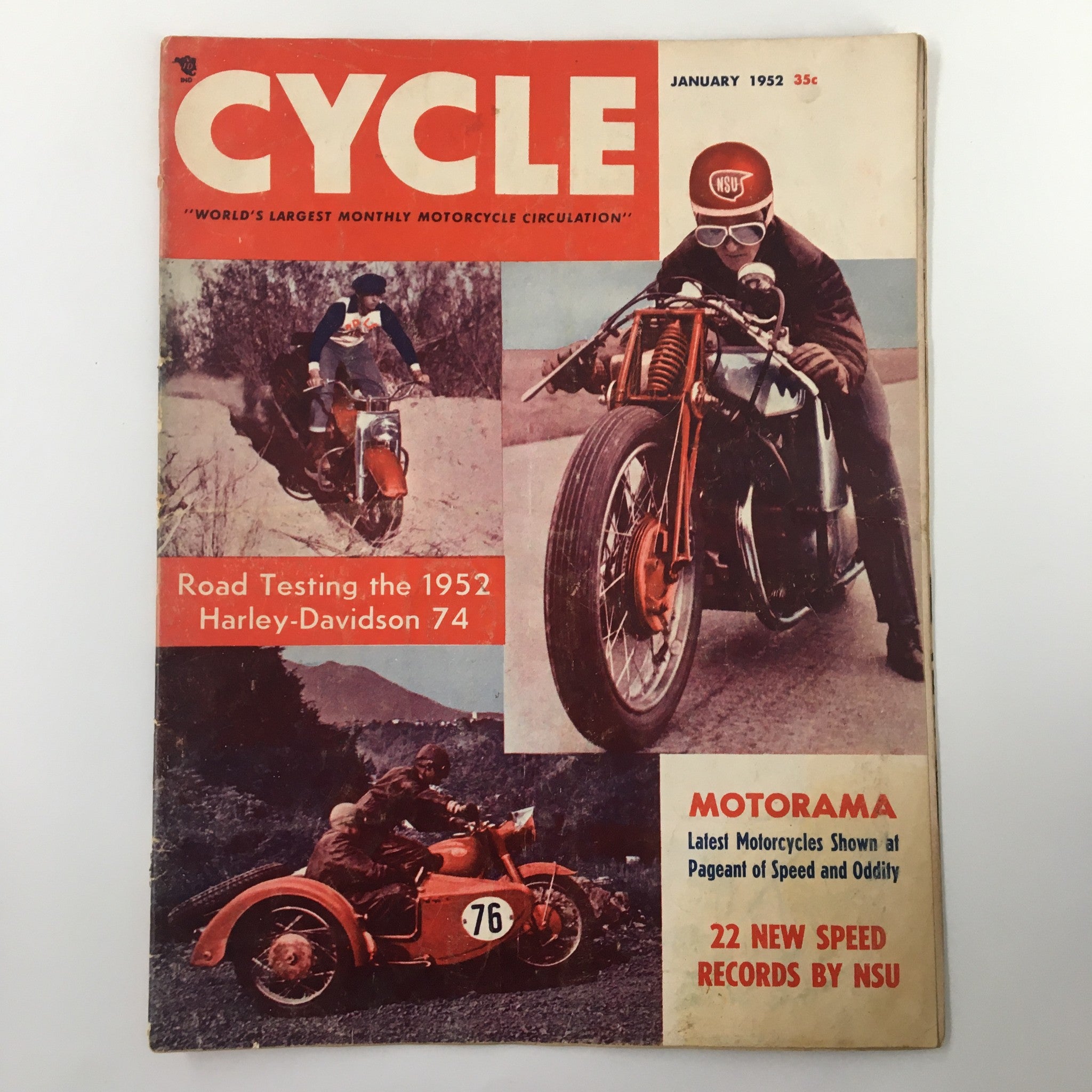 VTG Cycle Magazine January 1952 Stroker & Cyclist Bill Mills of Burbank No Label