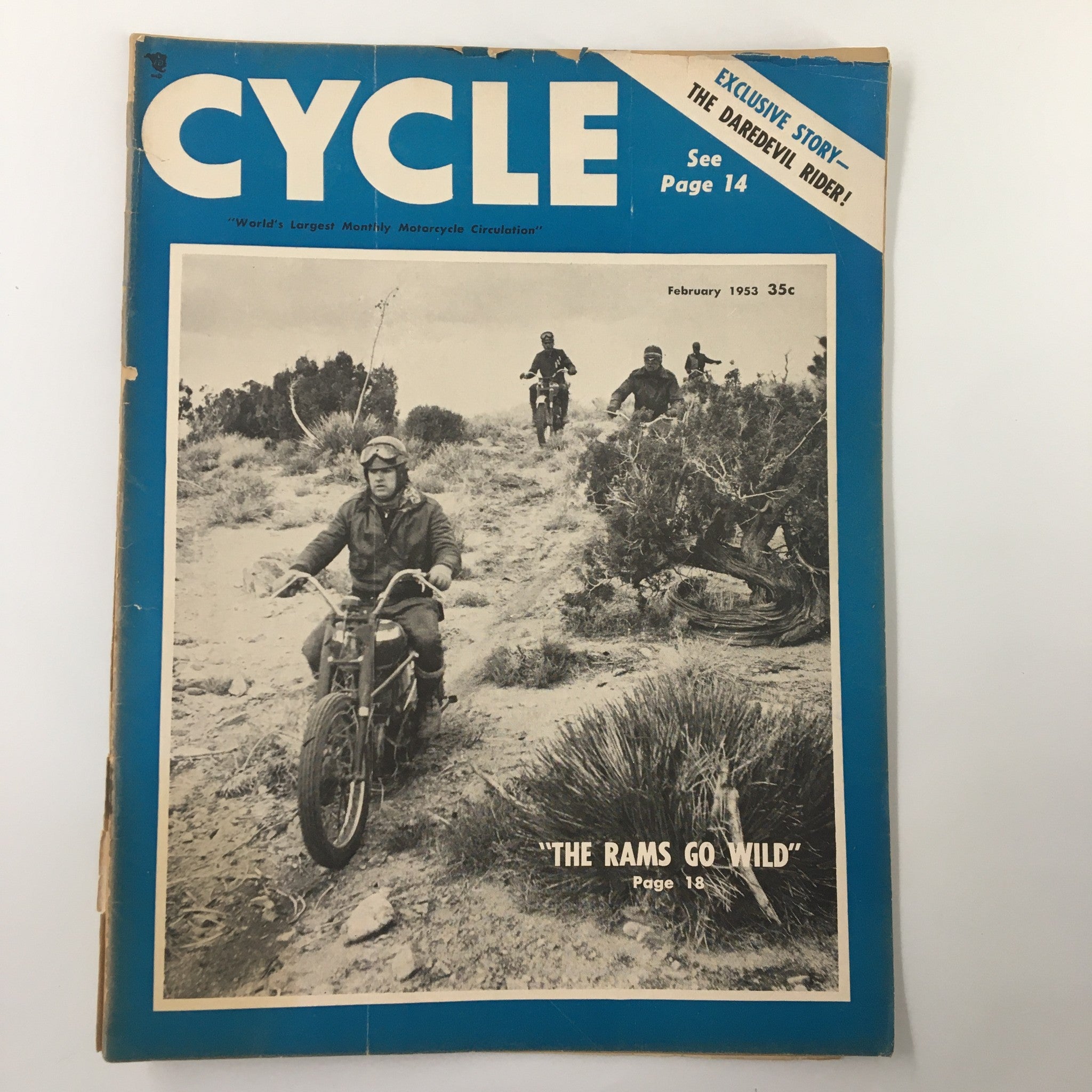 VTG Cycle Magazine February 1953 The Rams Go Wild & The Daredevil Rider No Label