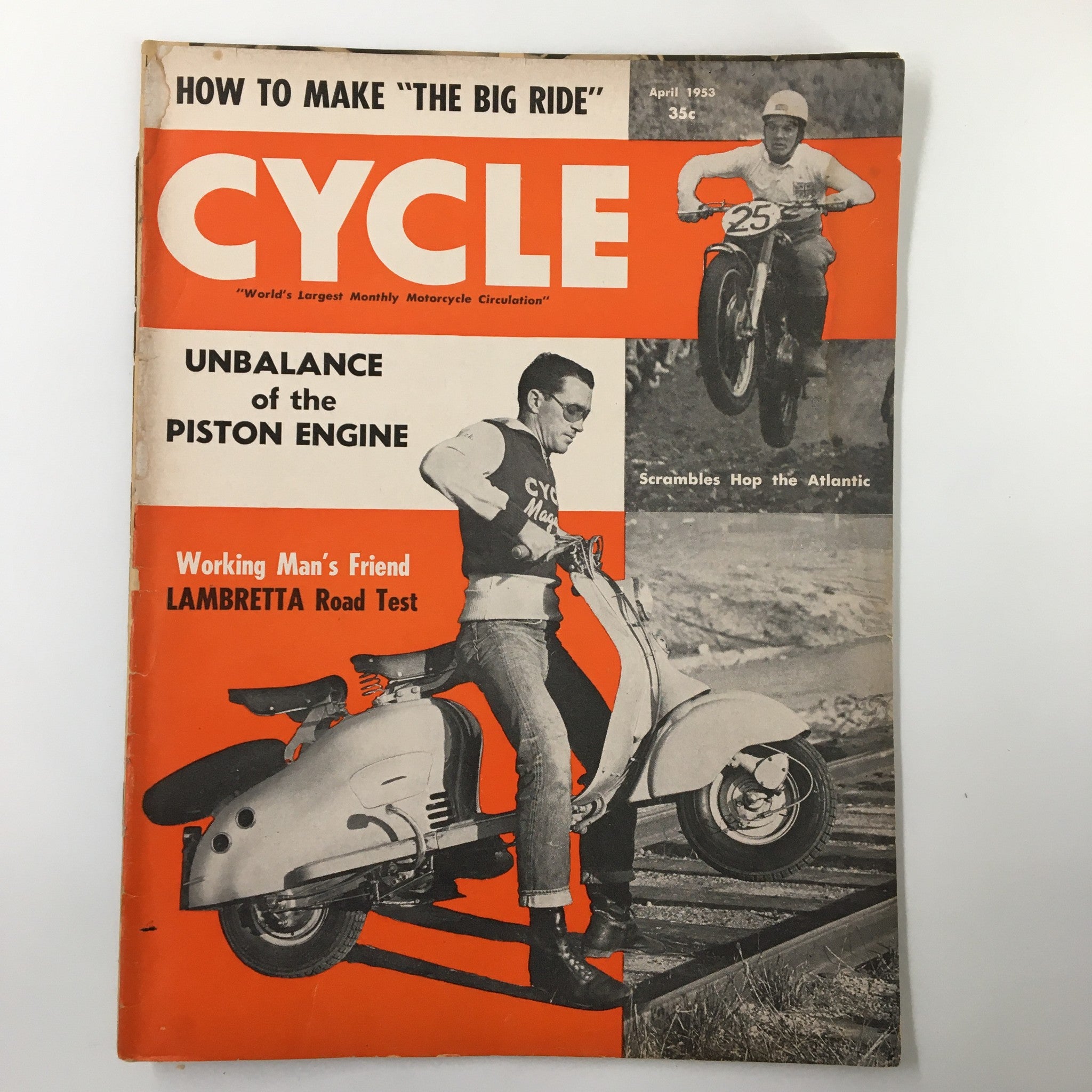 VTG Cycle Magazine April 1953 The Scrambles Event from Queen's Island No Label