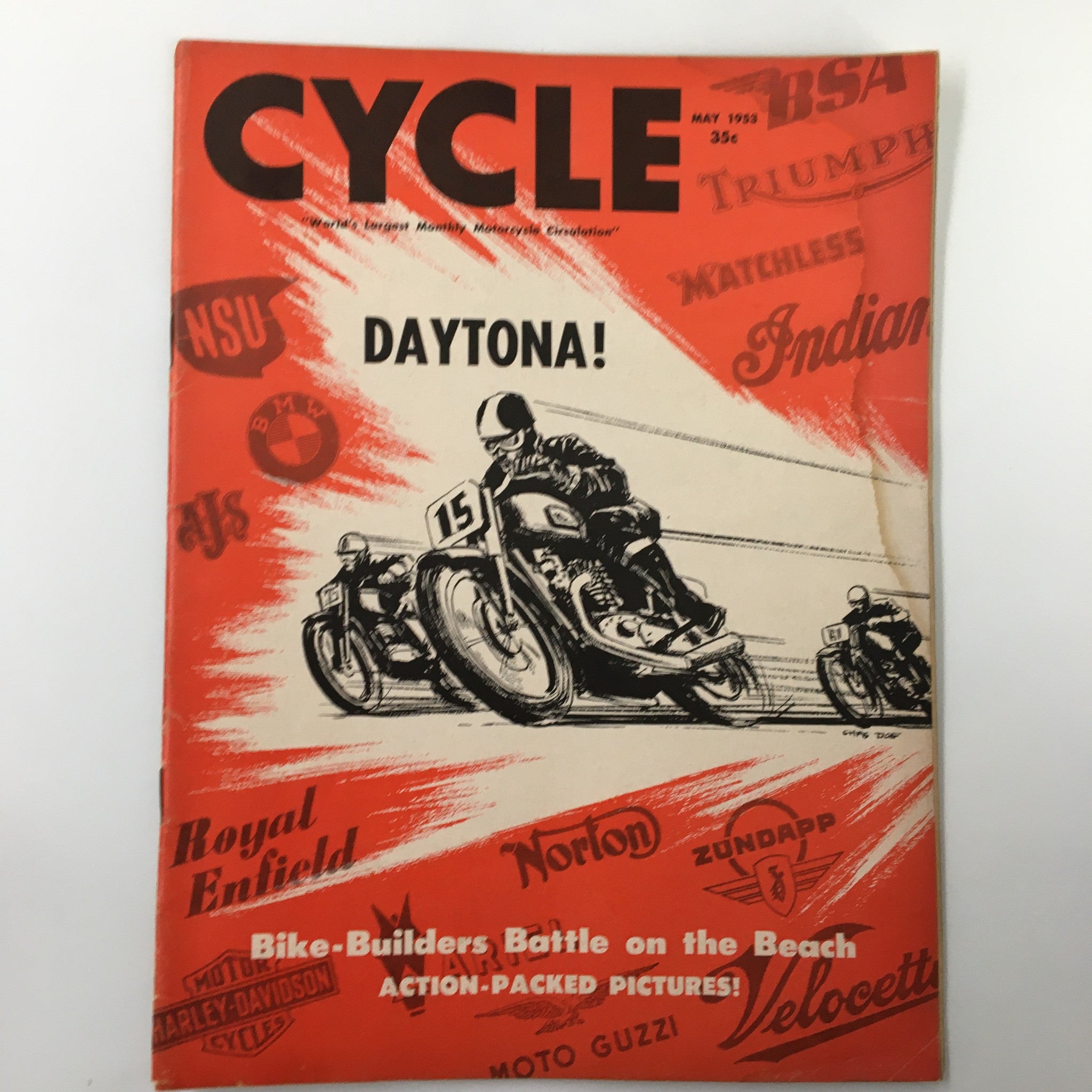 VTG Cycle Magazine May 1953 I Build A Big Bear Winner The Daytona No Label