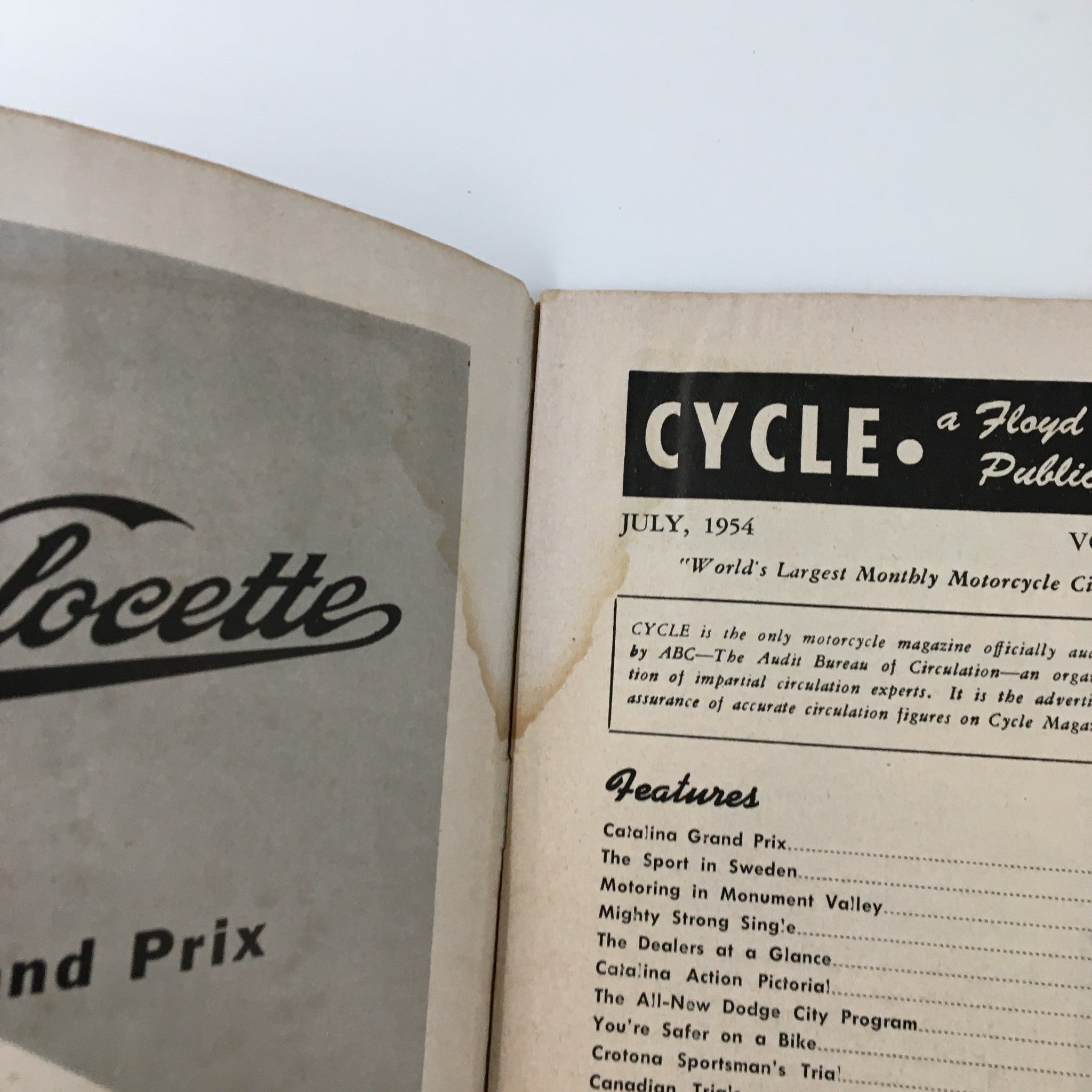 VTG Cycle Magazine July 1954 Road Test for The 'Catalina' Velo No Label