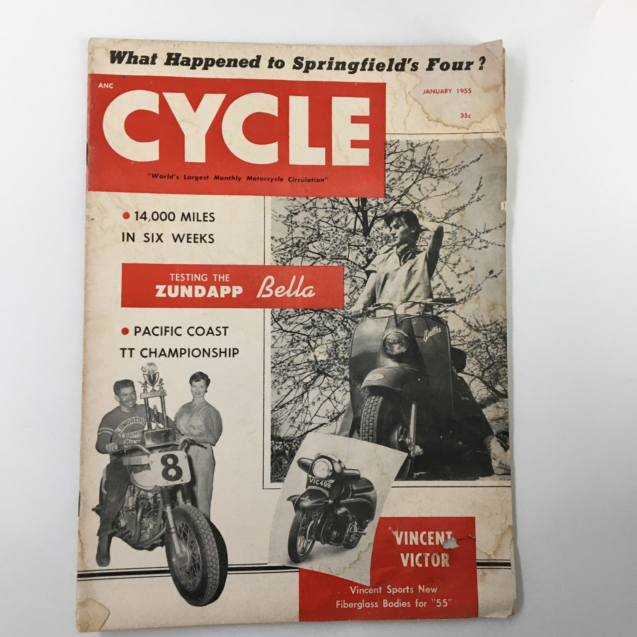 VTG Cycle Magazine January 1955 Pacific Coast TT Championship No Label