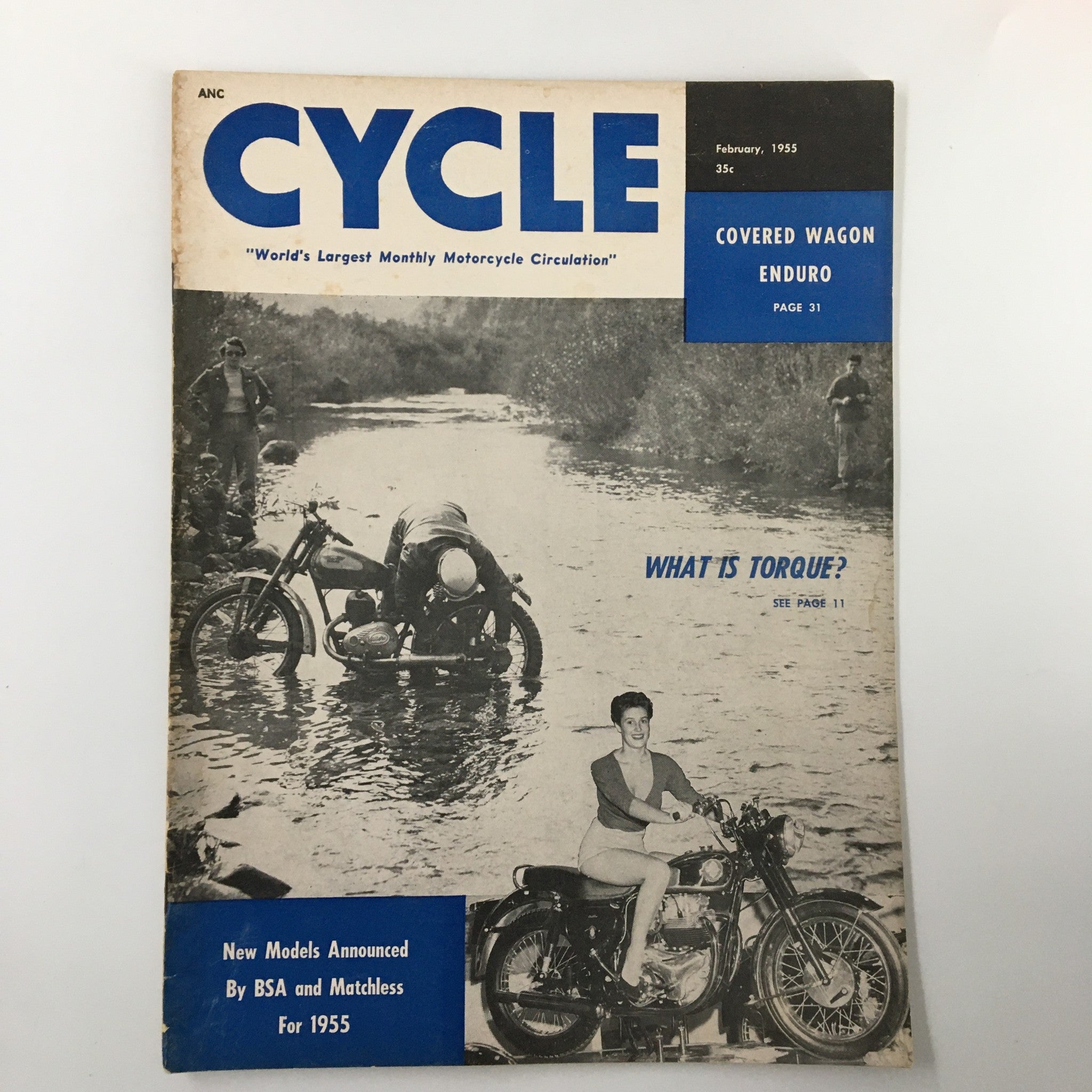 VTG Cycle Magazine February 1955 Covered Wagon Enduro What is Torque No Label