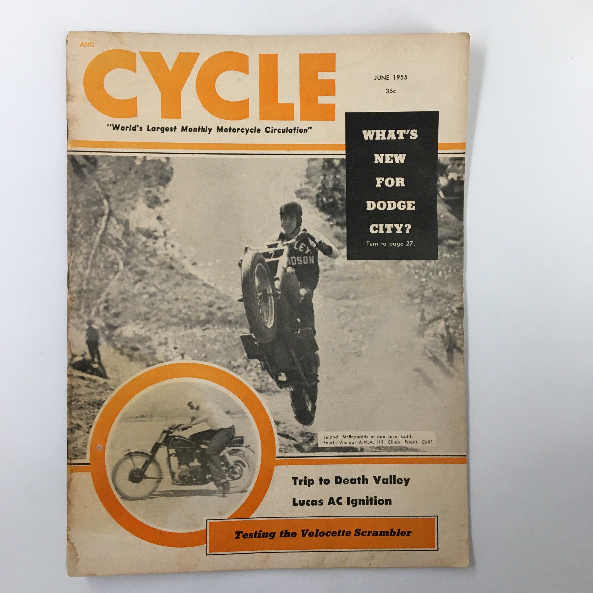 VTG Cycle Magazine June 1955 Trip To Death Valley Lucas AC Ignition No Label