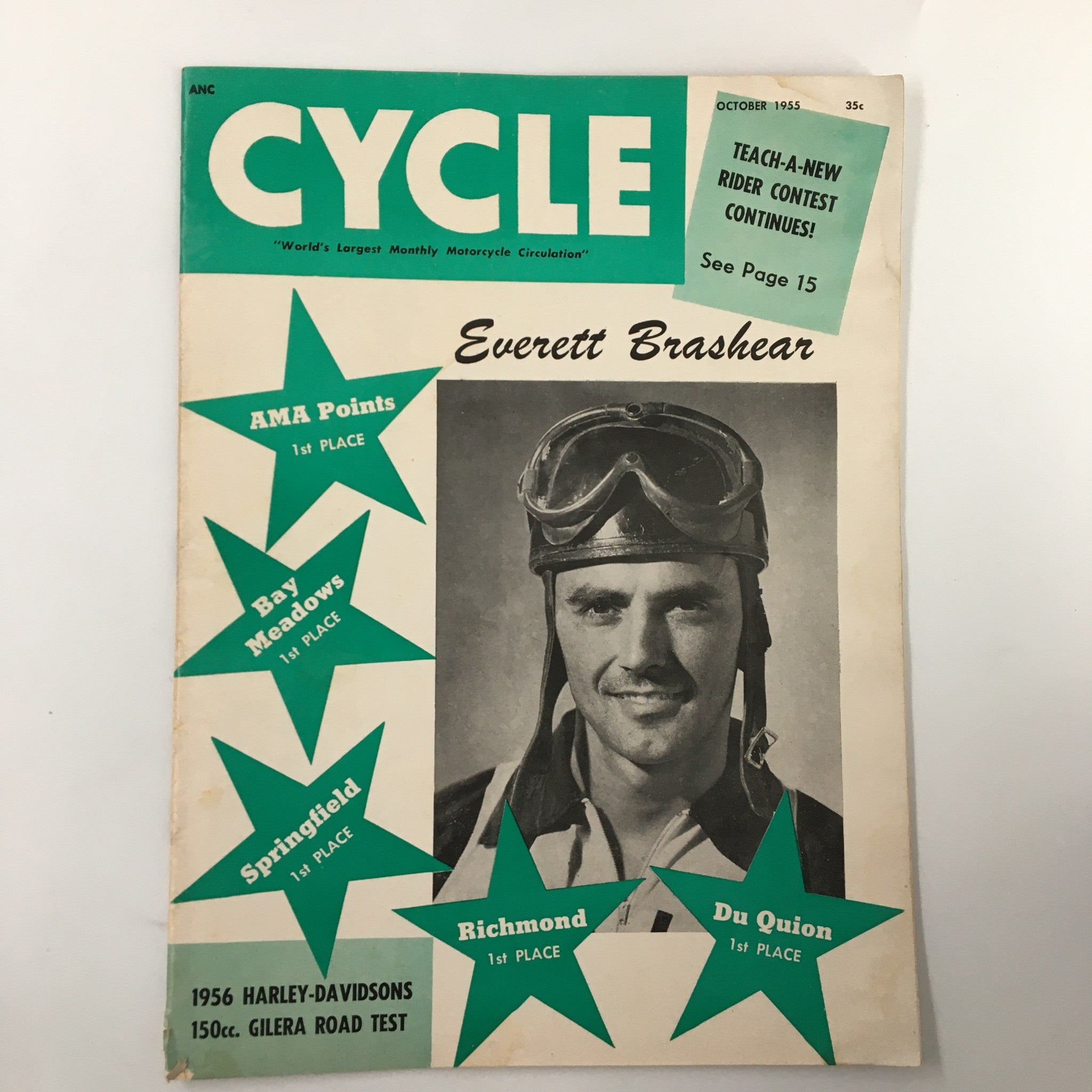 VTG Cycle Magazine October 1955 Everett Brashear AMA Points 1st Place No Label