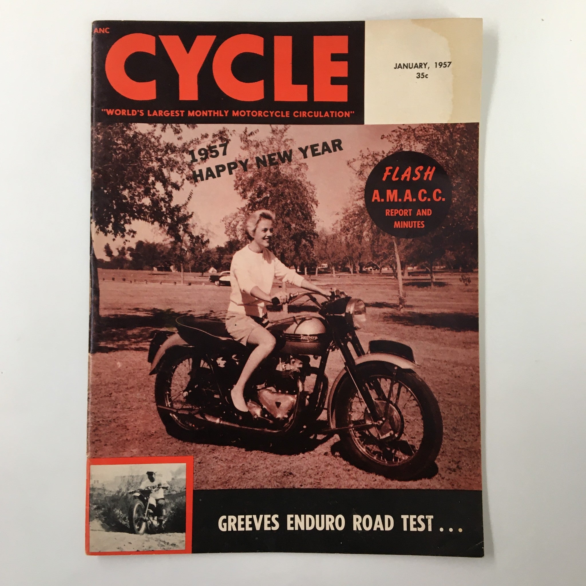 VTG Cycle Magazine January 1957 Greeves Enduro Road Test No. 83 No Label