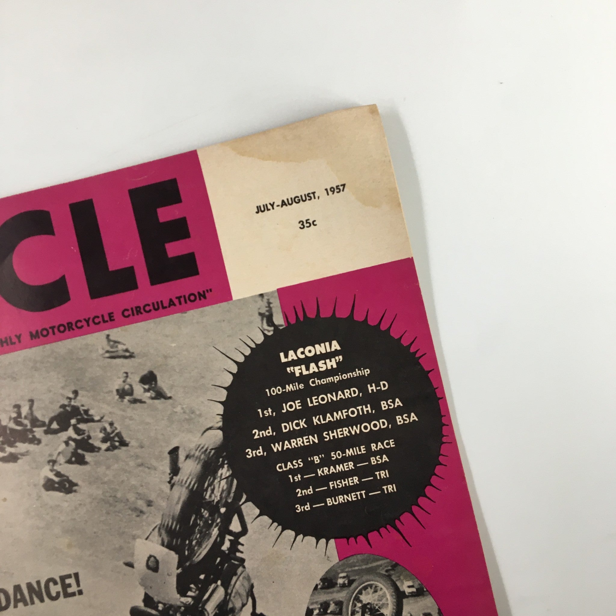 VTG Cycle Magazine July 1957 Third Cyclist Spectacle Approaching No Label