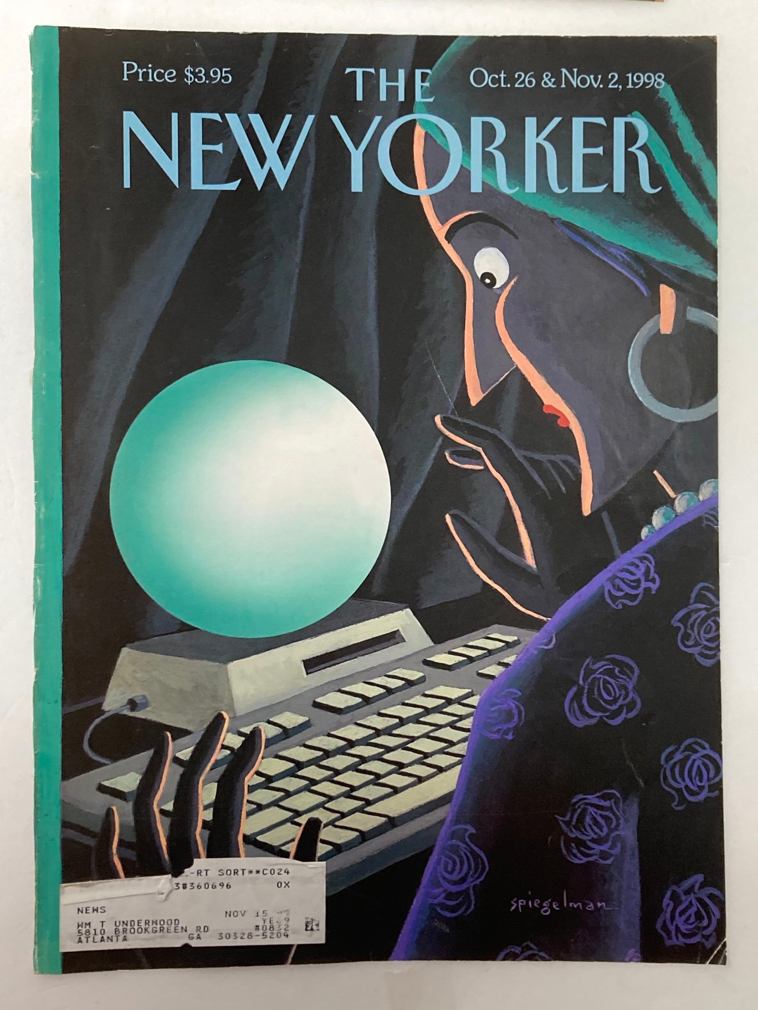 COVER ONLY The New Yorker October 26 1998 What's Next by Art Spiegelman