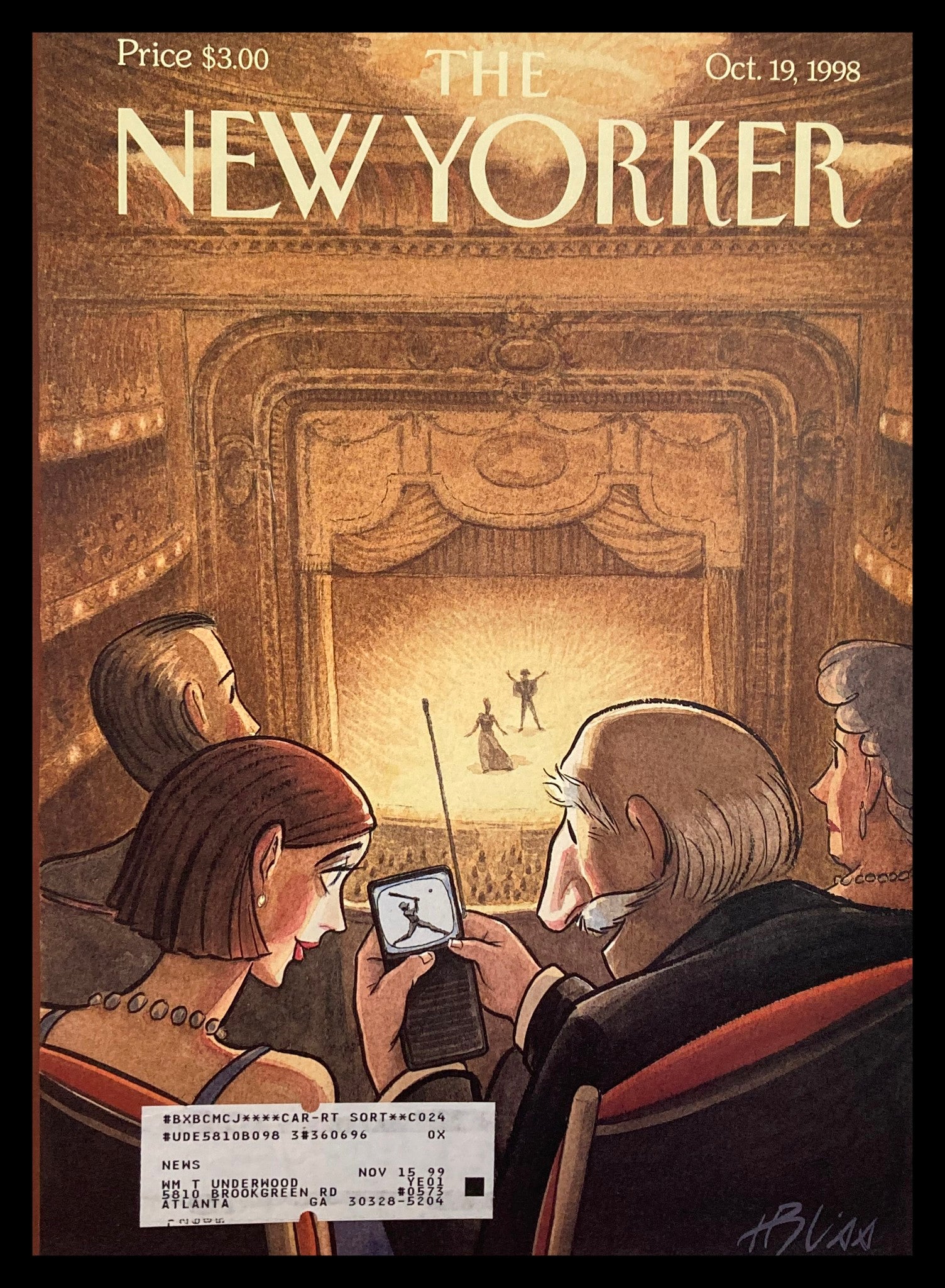 COVER ONLY The New Yorker October 19 1998 Doubleheader by Harry Bliss