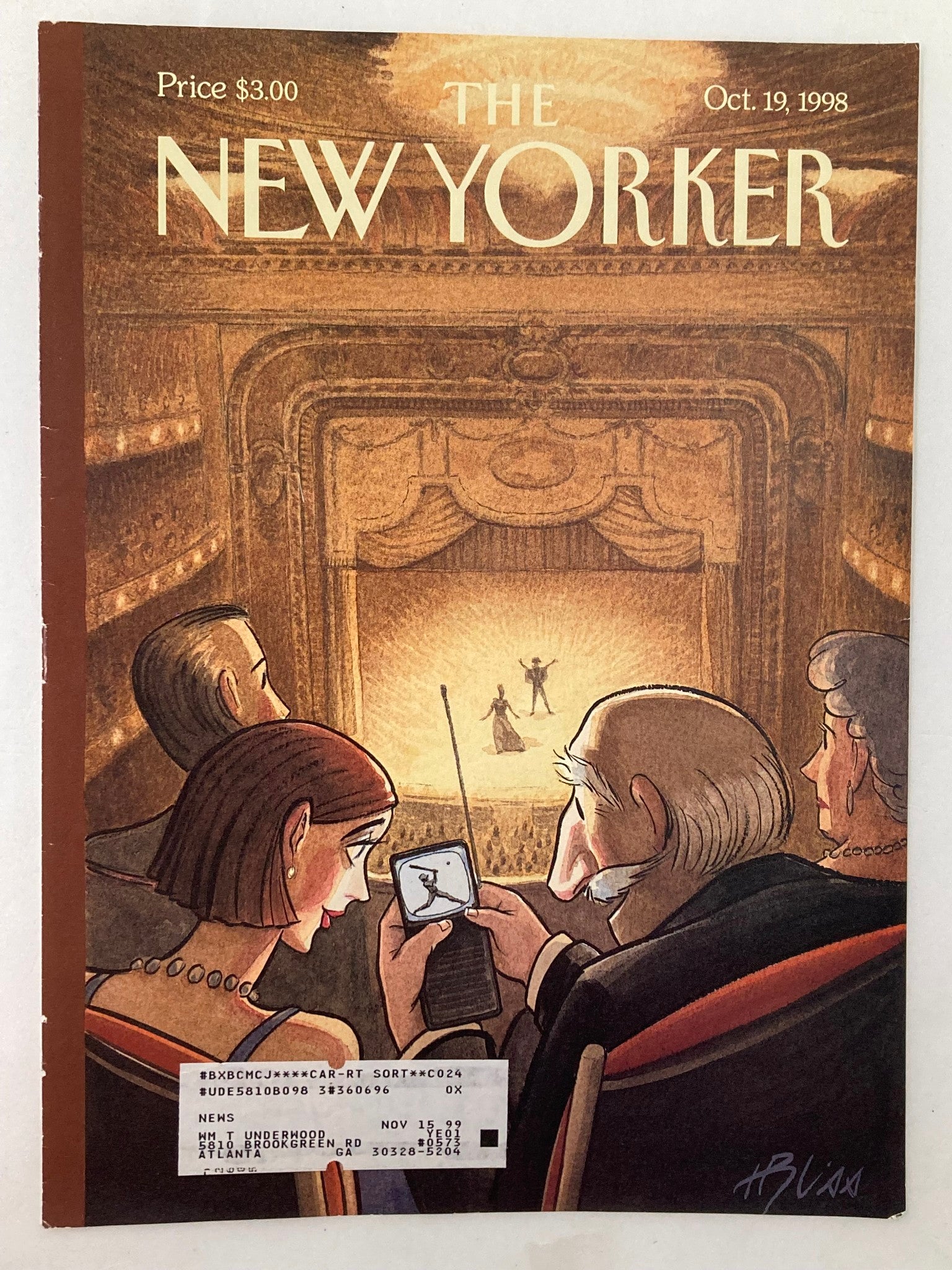 COVER ONLY The New Yorker October 19 1998 Doubleheader by Harry Bliss