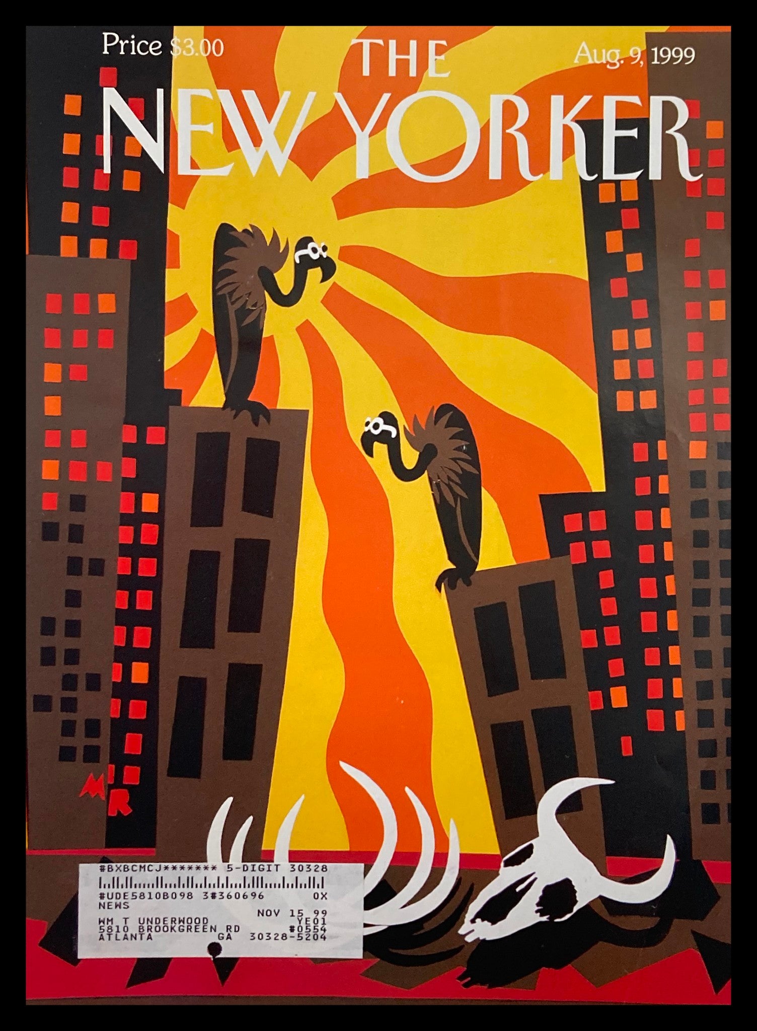 COVER ONLY The New Yorker August 9 1999 Heat Wave by Michael Roberts