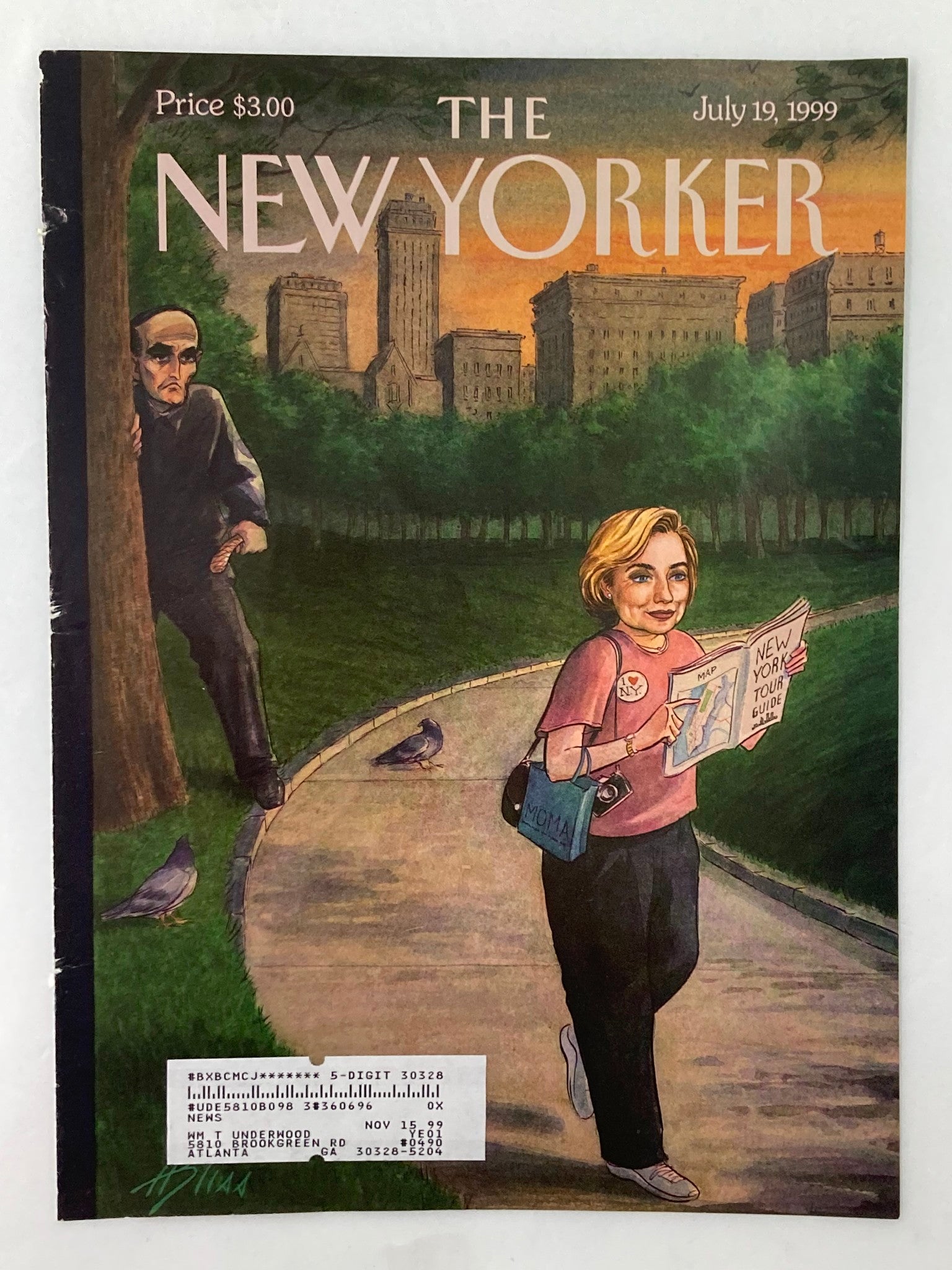 COVER ONLY The New Yorker July 19 1999 The Tough Guy & The Tourist by H. Bliss