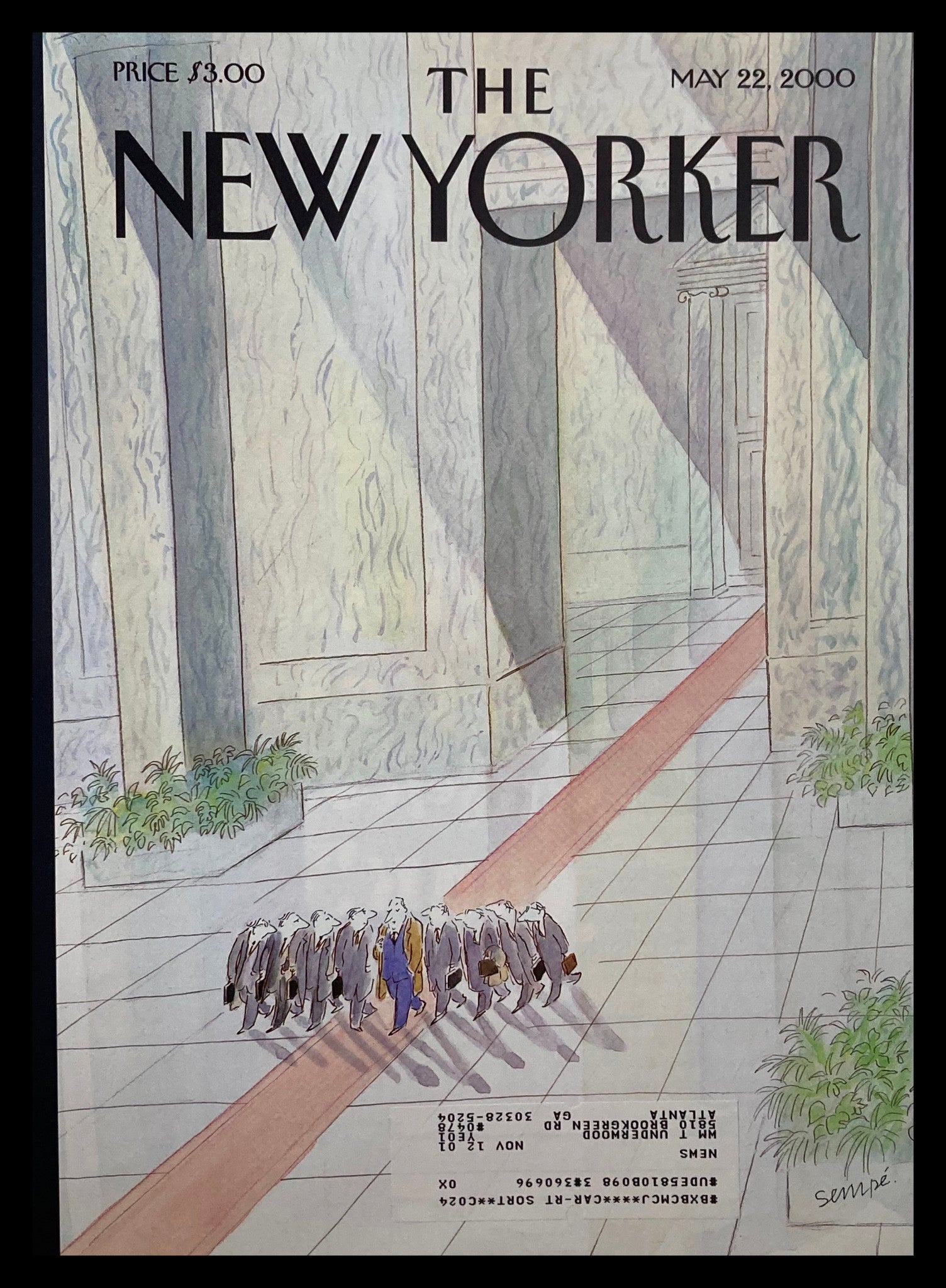 COVER ONLY The New Yorker May 22 2000 Hanging on Every Word by J.J. Sempe