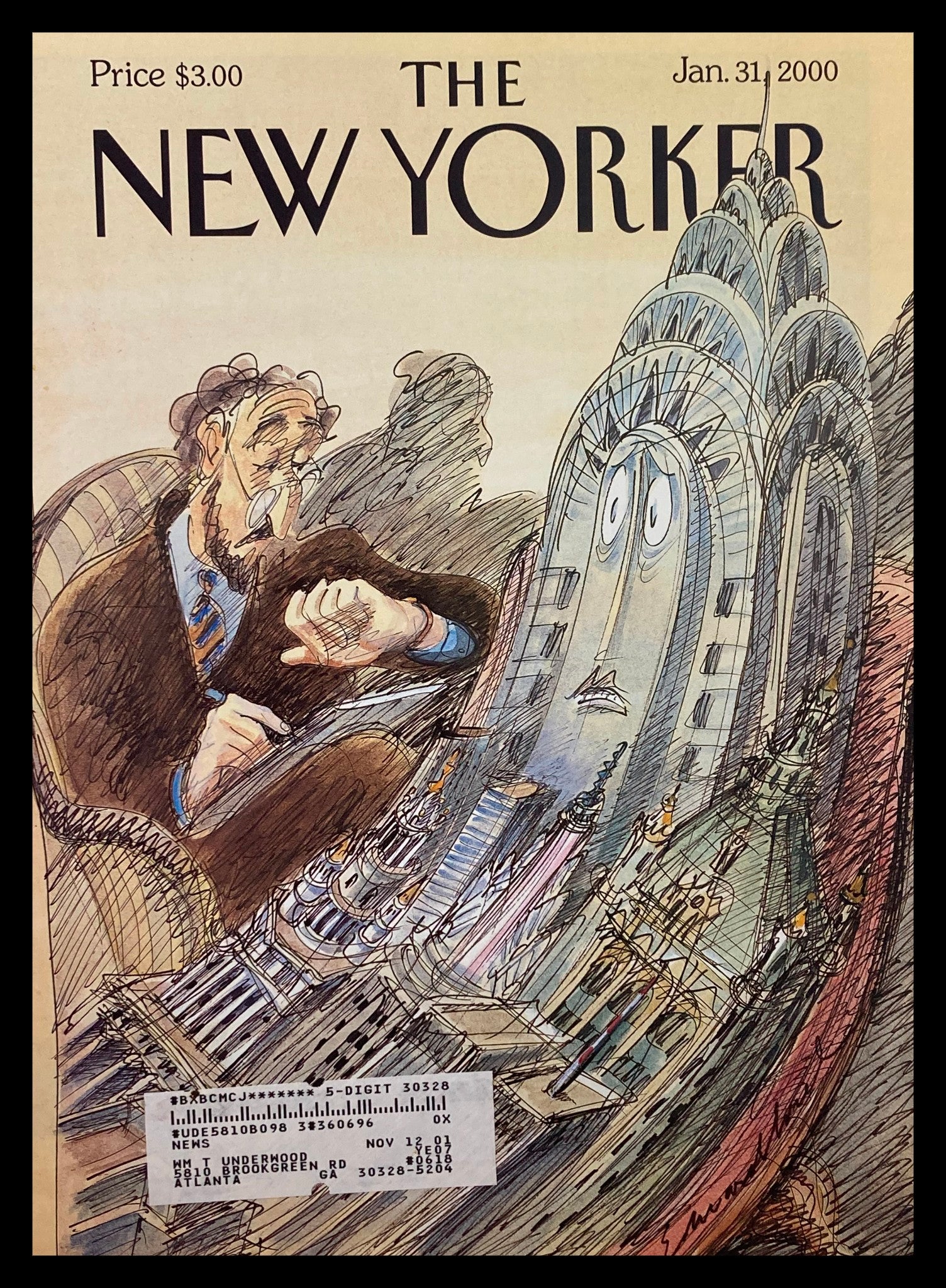 COVER ONLY The New Yorker January 31 2000 Kvetch City by Edward Sorel