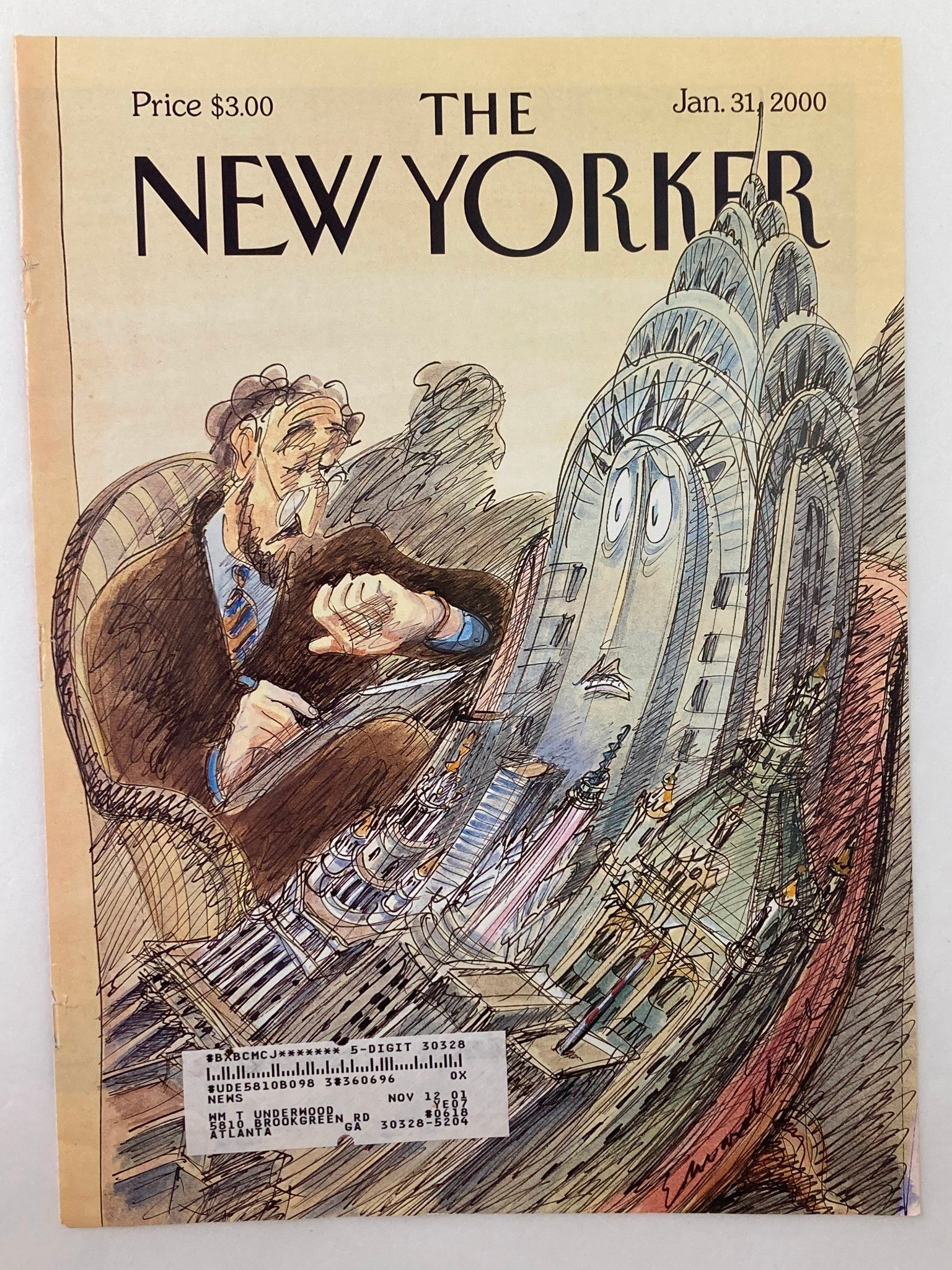 COVER ONLY The New Yorker January 31 2000 Kvetch City by Edward Sorel