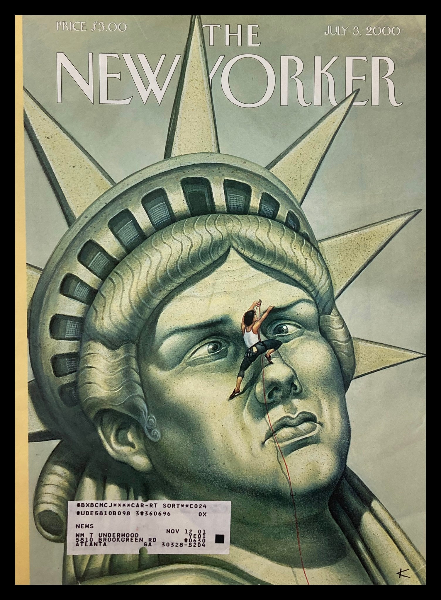 COVER ONLY The New Yorker July 3 2000 Here's Looking at You by Anita Kunz