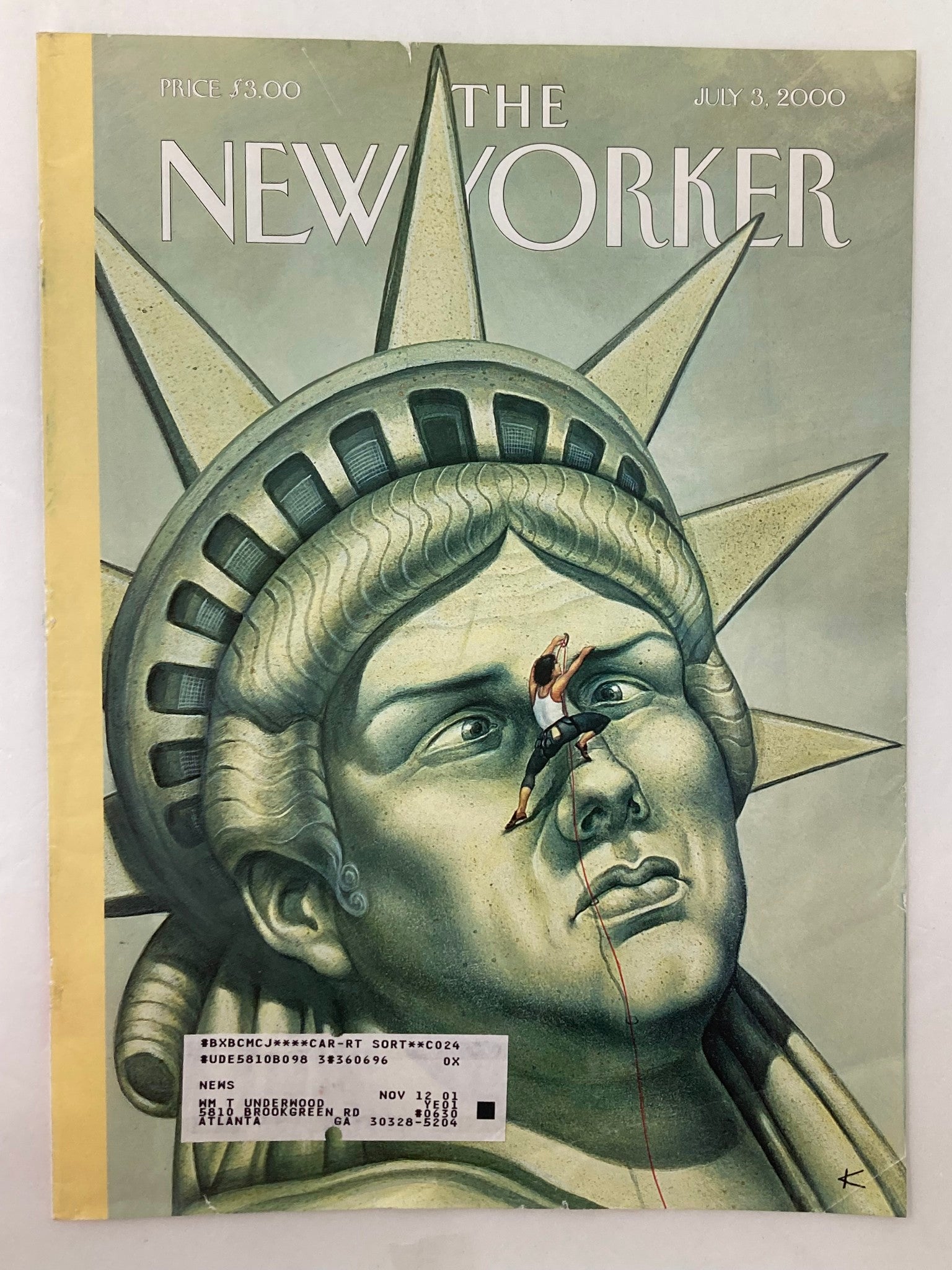 COVER ONLY The New Yorker July 3 2000 Here's Looking at You by Anita Kunz