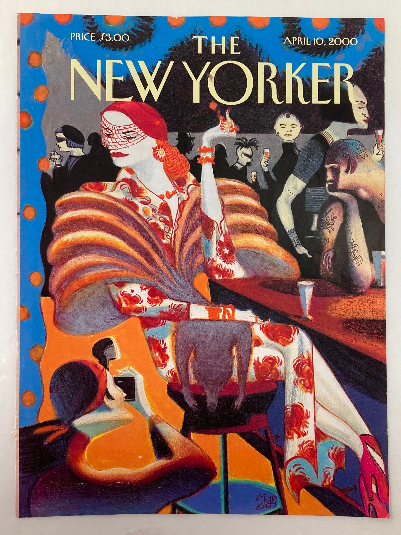 COVER ONLY The New Yorker April 10 2000 Night Life by Lorenzo Mattotti