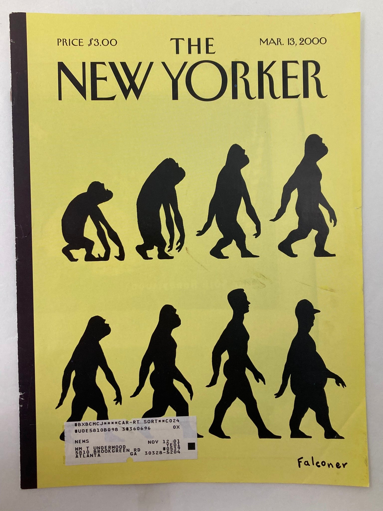 COVER ONLY The New Yorker March 13 2000 Time Marches On by Ian Falconer