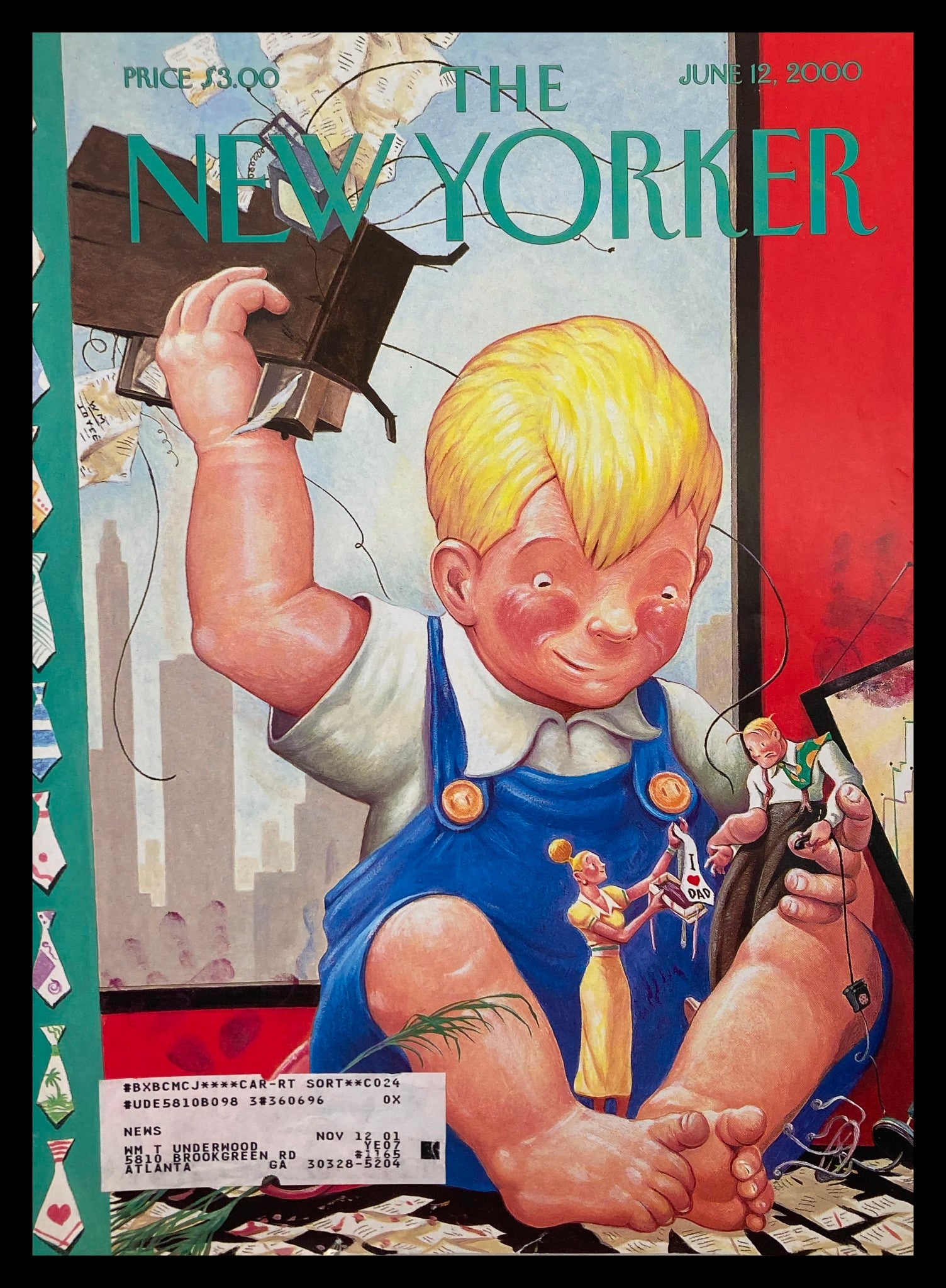 COVER ONLY The New Yorker June 12 2000 Father's Day by William Joyce