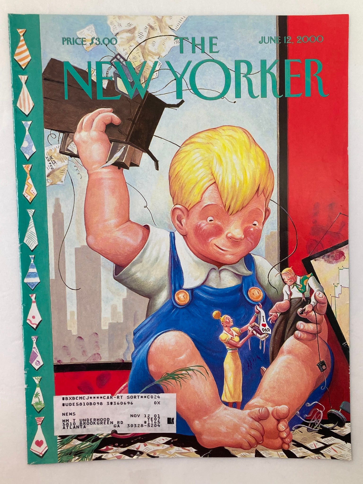 COVER ONLY The New Yorker June 12 2000 Father's Day by William Joyce