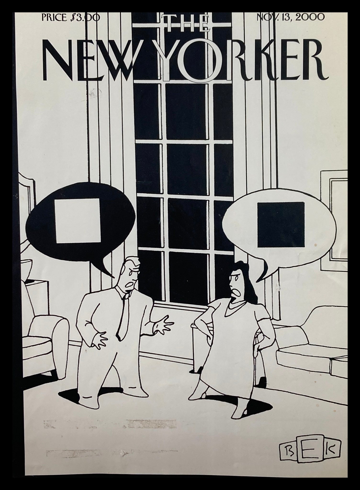 COVER ONLY The New Yorker November 13 2000 Irreconilable Differences by Kaplan