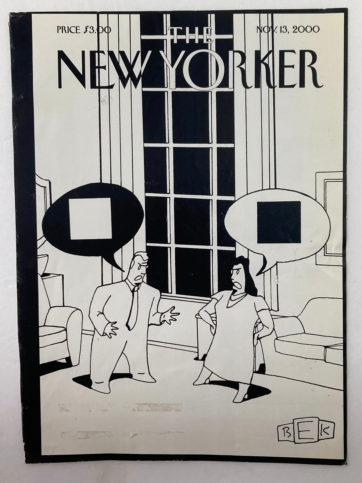 COVER ONLY The New Yorker November 13 2000 Irreconilable Differences by Kaplan