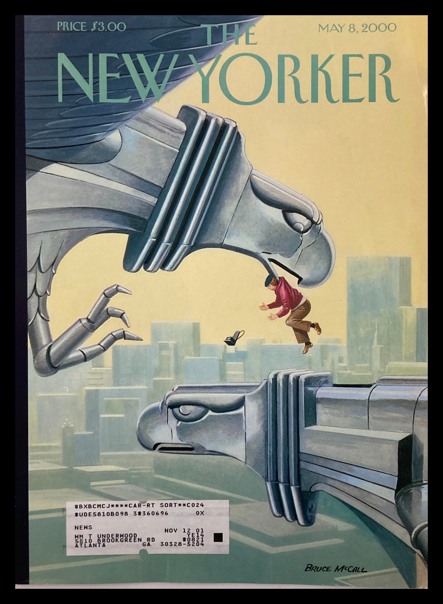 COVER ONLY The New Yorker May 8 2000 Eagle Statue by Bruce McCall