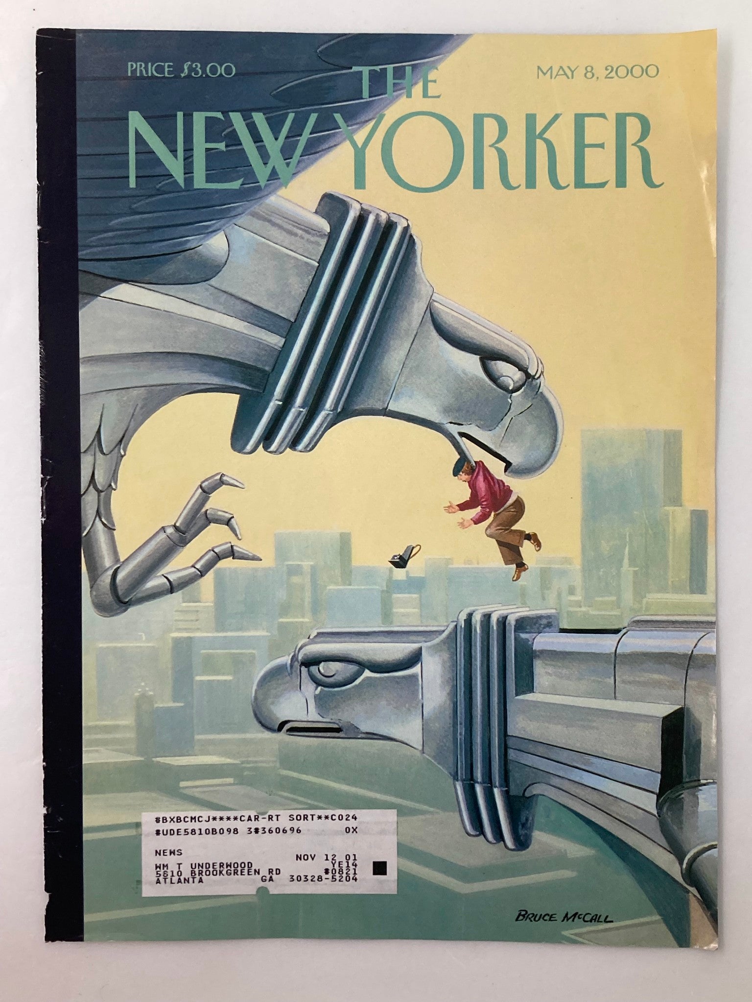 COVER ONLY The New Yorker May 8 2000 Eagle Statue by Bruce McCall