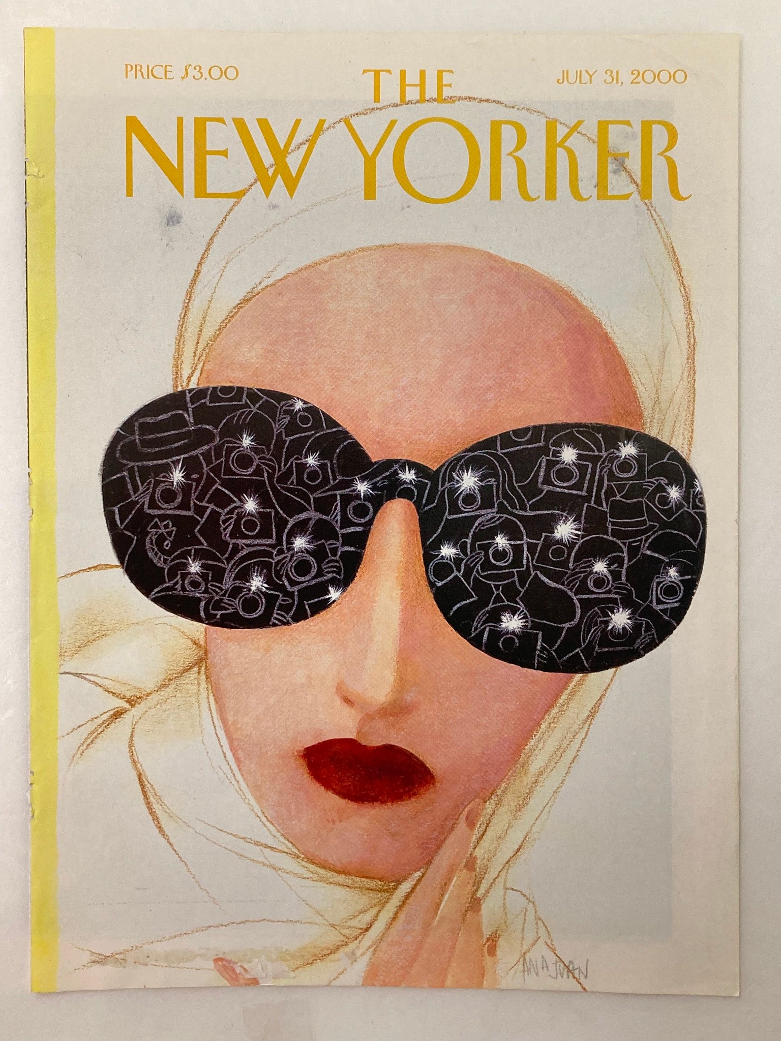 COVER ONLY The New Yorker July 31 2000 Papparazzi by Ana Juan