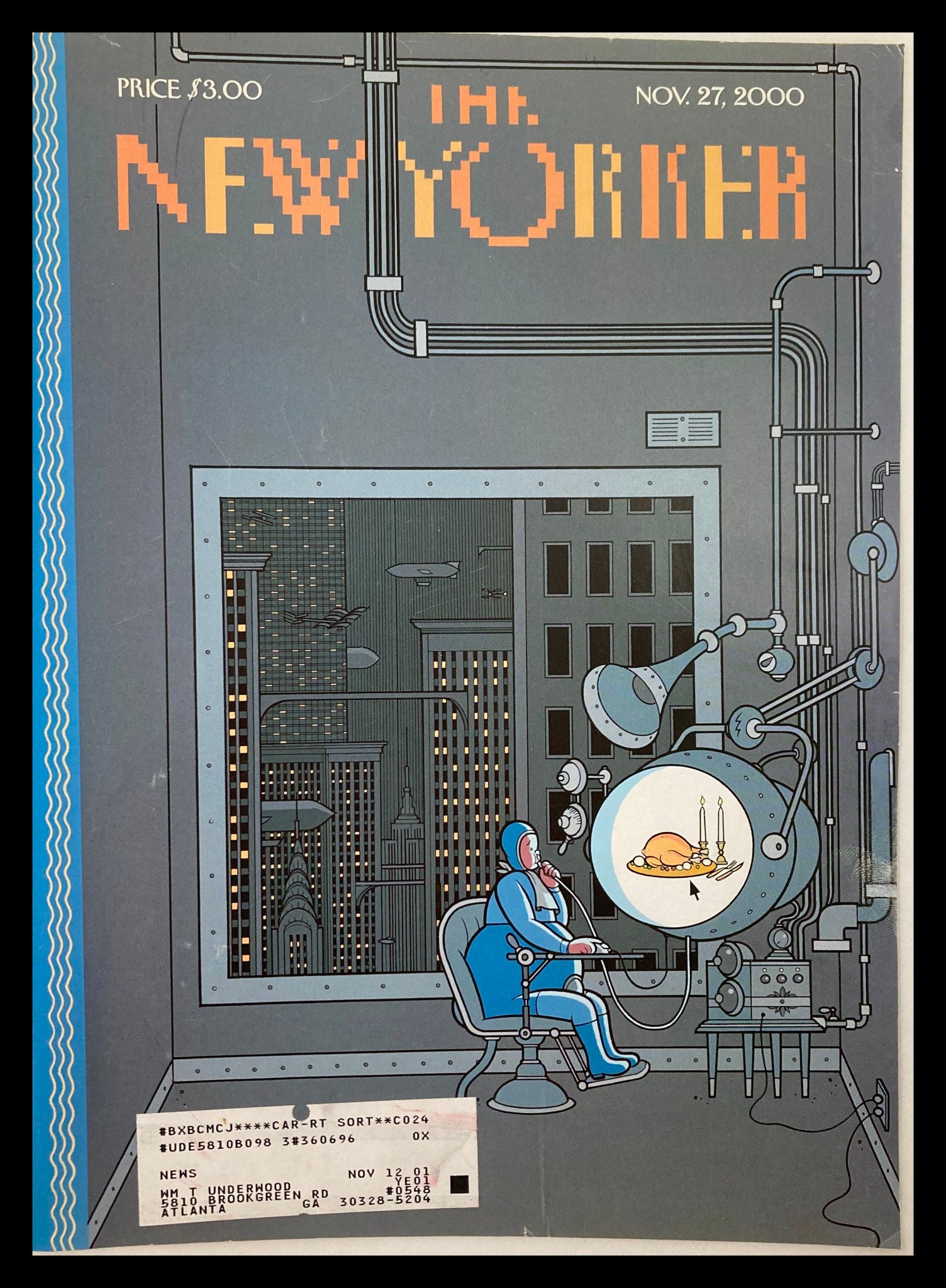 COVER ONLY The New Yorker November 27 2000 Thanksgiving.com by Chris Ware