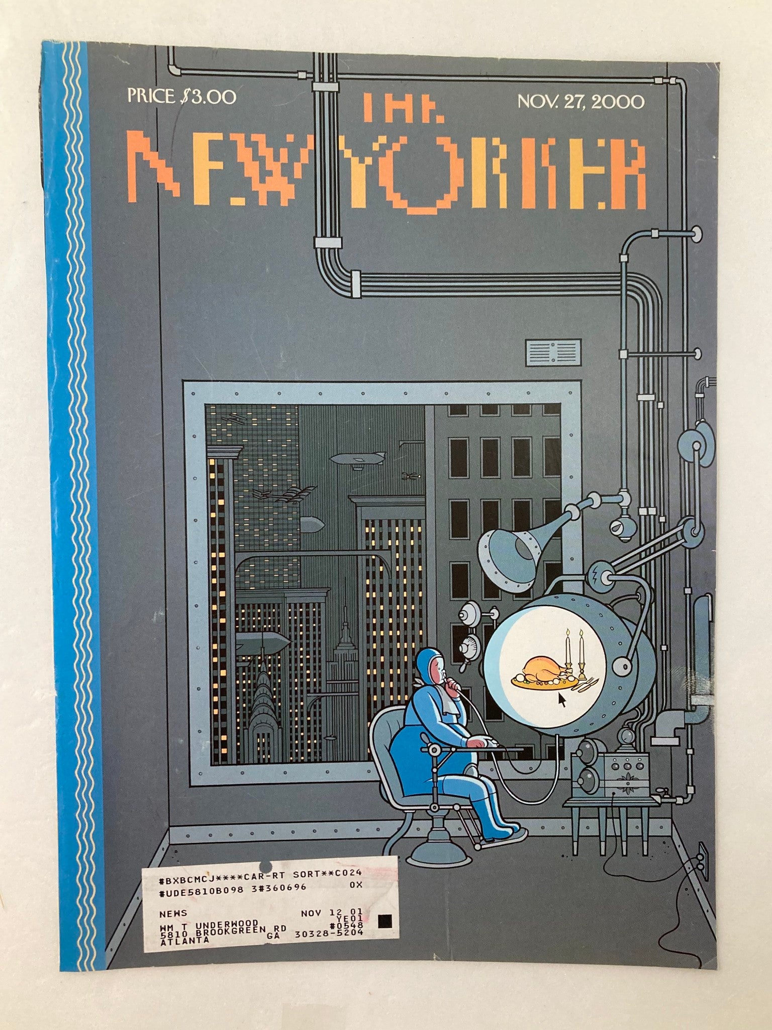 COVER ONLY The New Yorker November 27 2000 Thanksgiving.com by Chris Ware