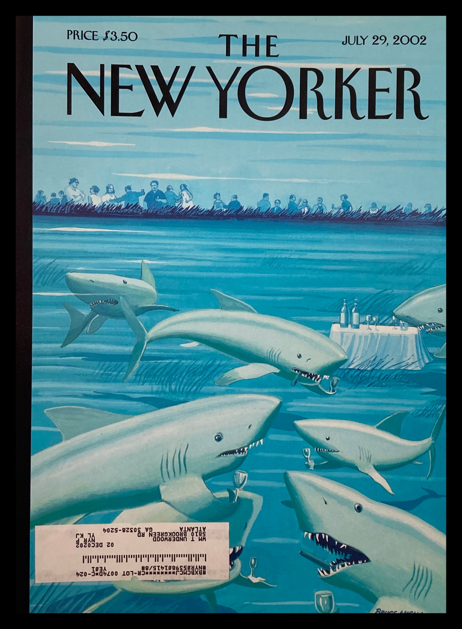 COVER ONLY The New Yorker July 29 2002 Drinks Before Dinner by Bruce McCall