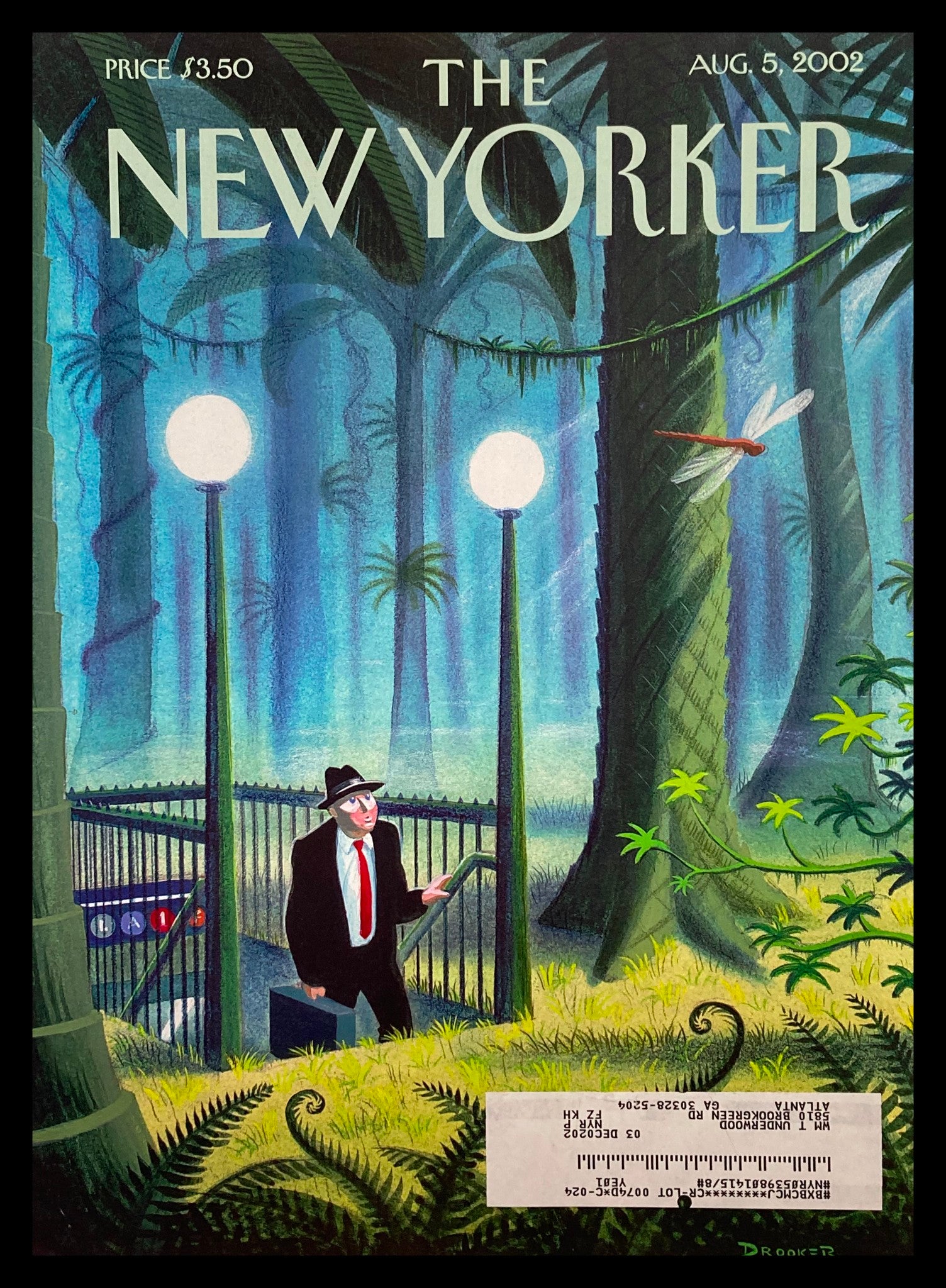 COVER ONLY The New Yorker August 5 2002 The Last Stop by Eric Drooker