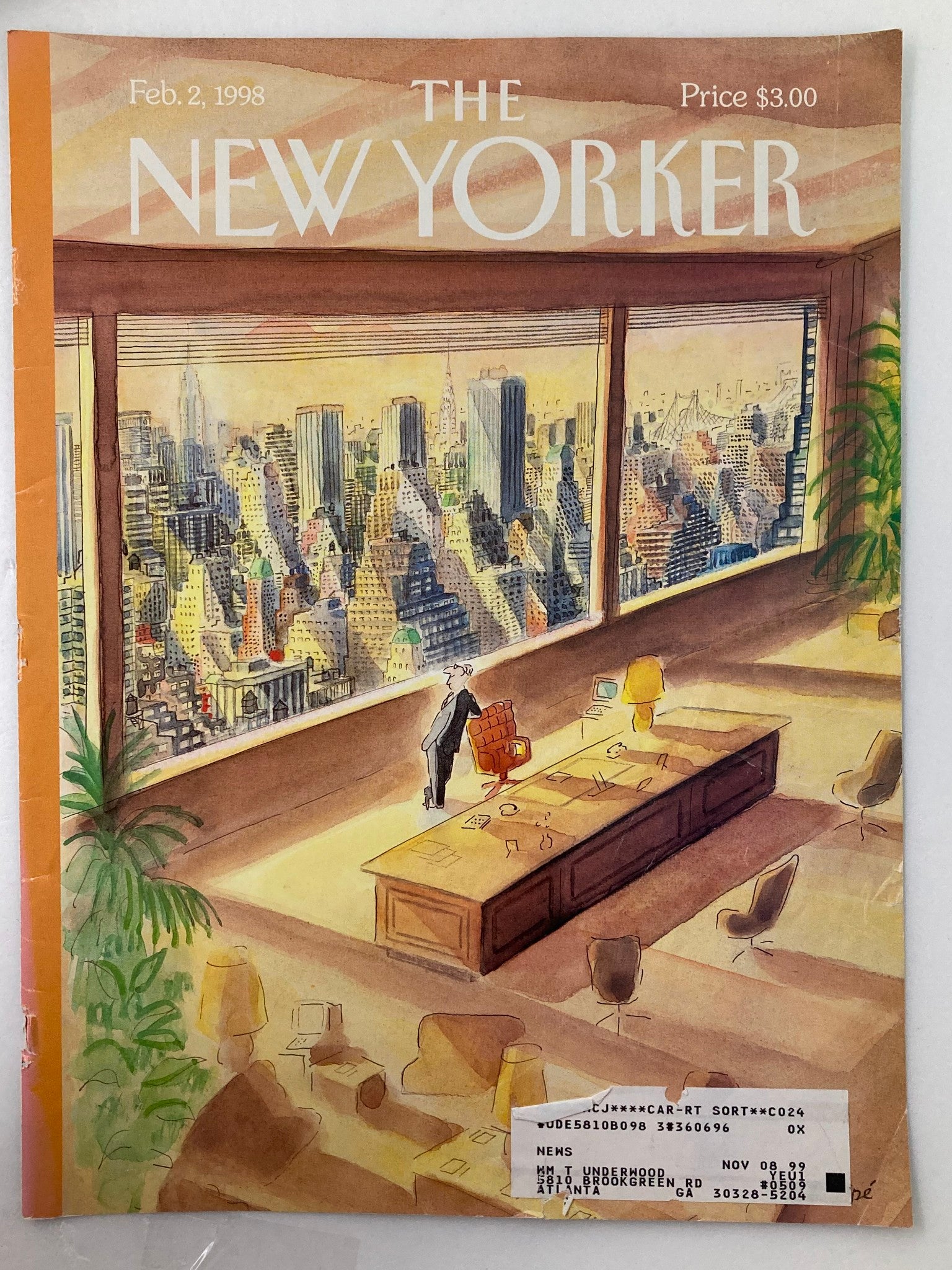 COVER ONLY The New Yorker February 2 1998 A Certain Sence of His Own Importance