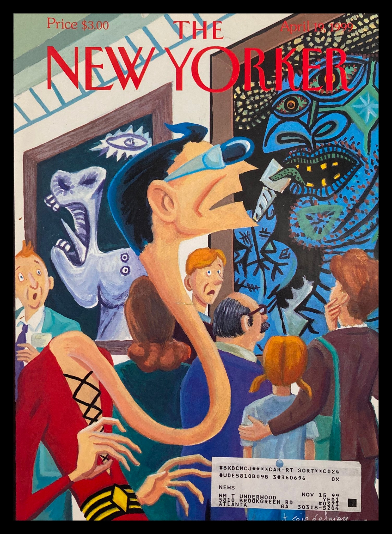 COVER ONLY The New Yorker April 19 1999 Snake Head by Art Spiegelman