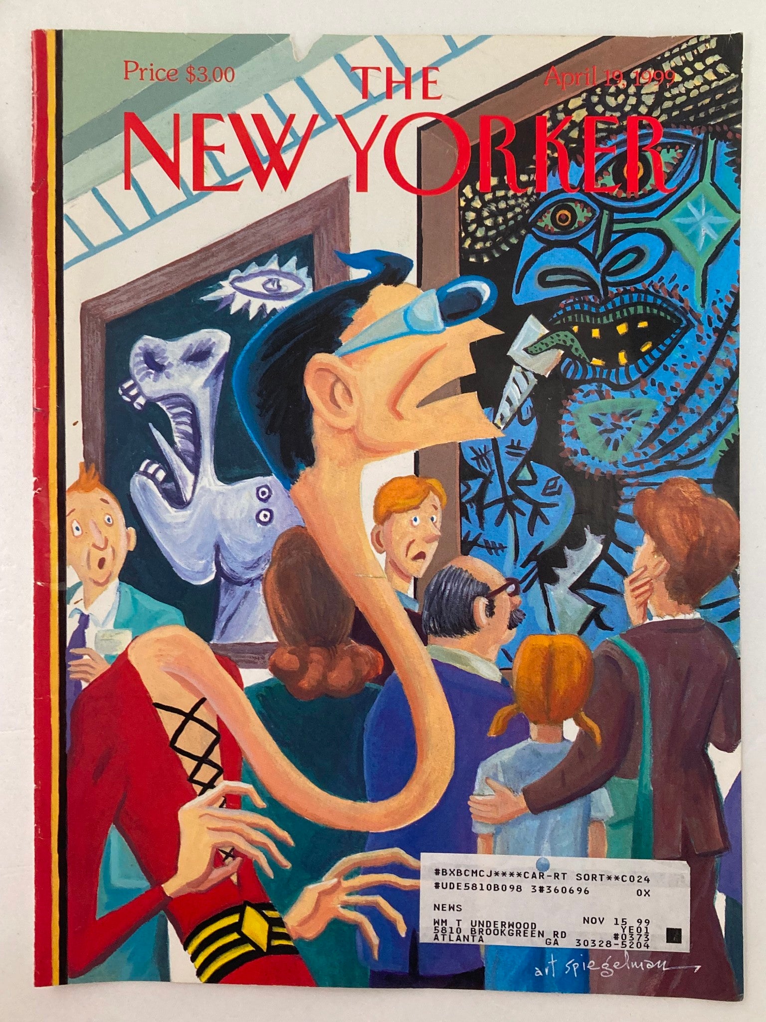 COVER ONLY The New Yorker April 19 1999 Snake Head by Art Spiegelman