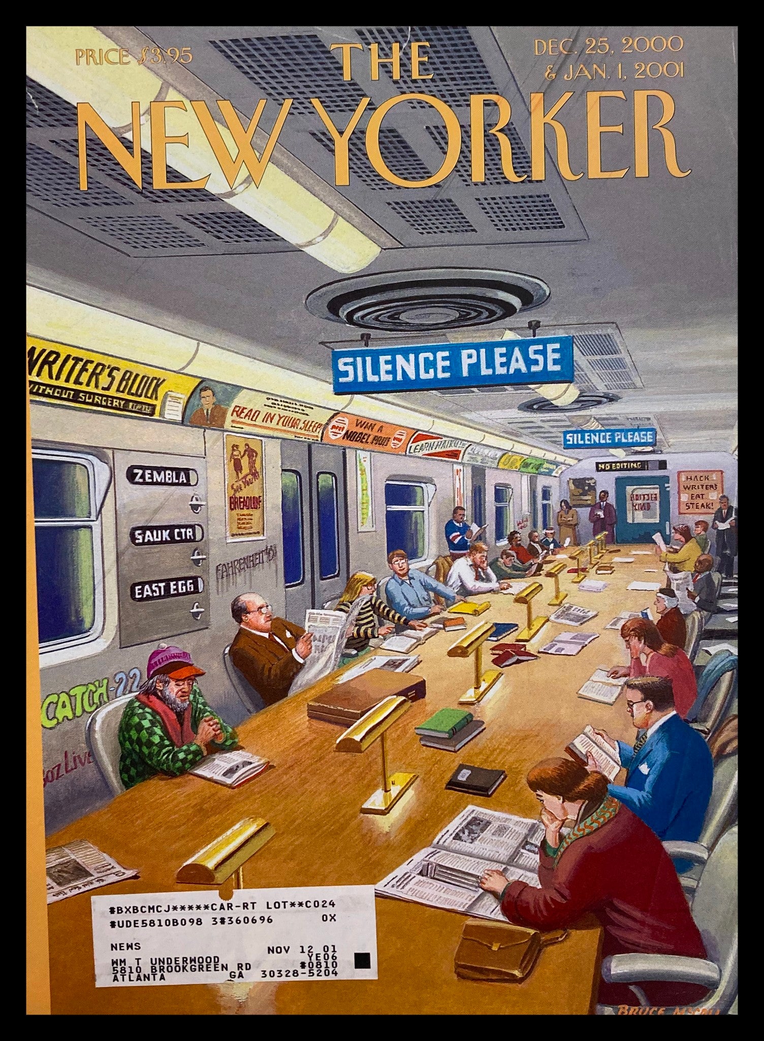 COVER ONLY The New Yorker December 25 2000 Under Two Flags by Bruce McCall