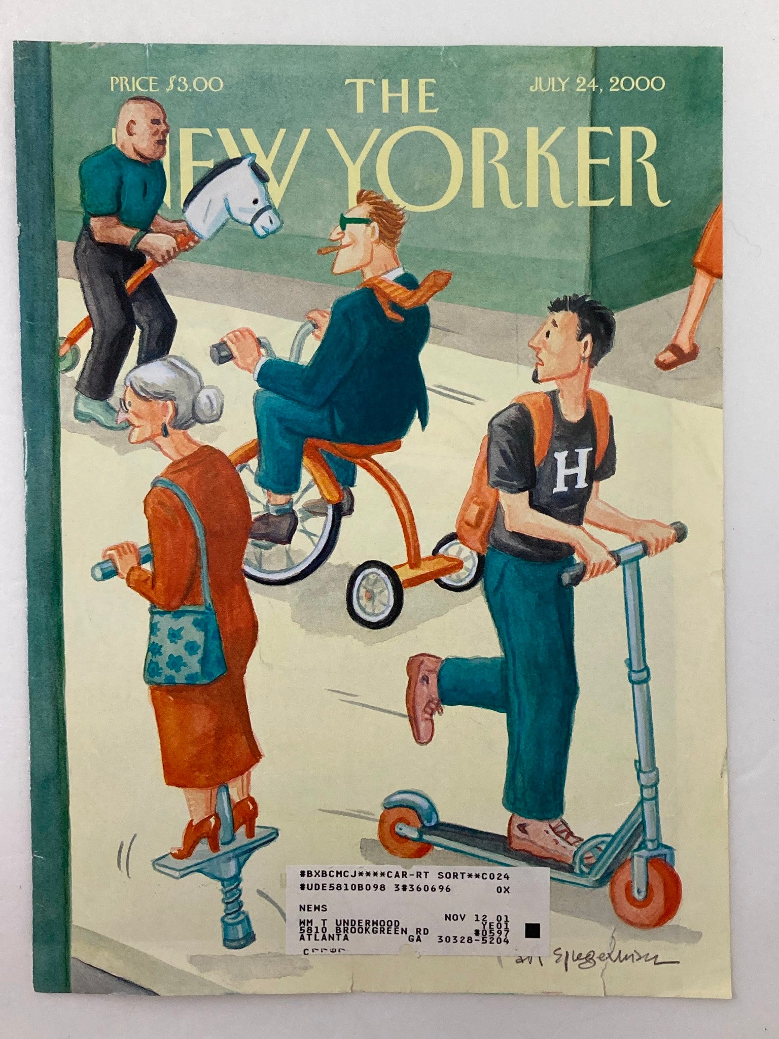 COVER ONLY The New Yorker July 24 2000 Reinventing The Wheel by Art Spiegelman