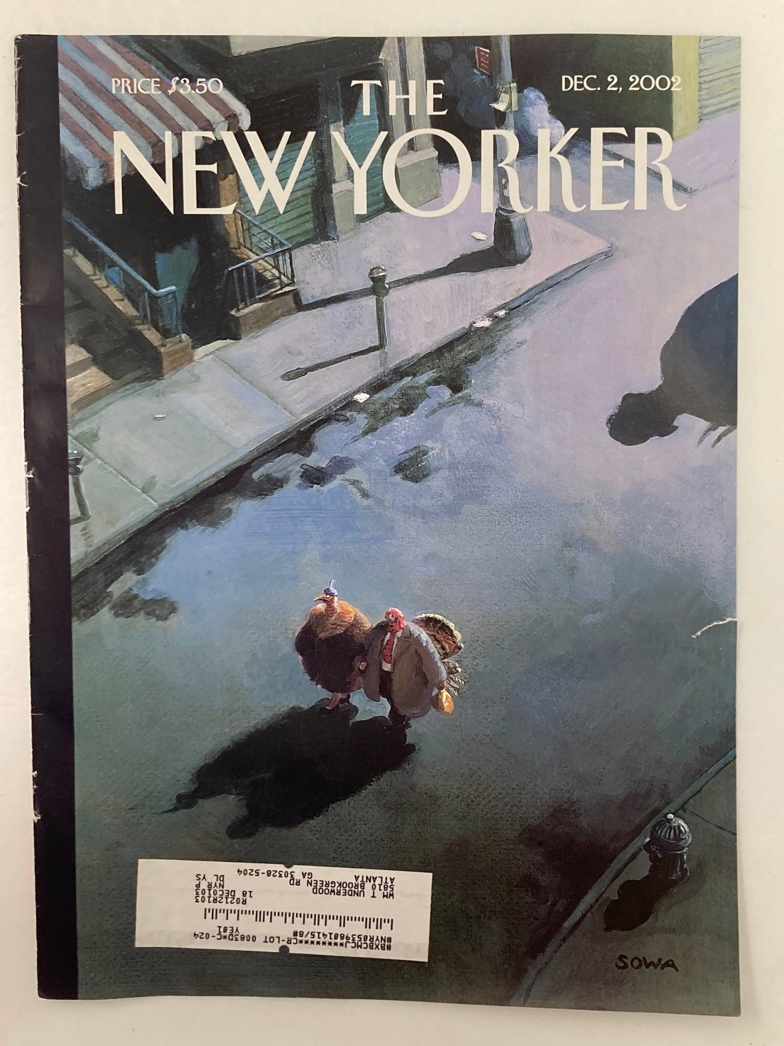 COVER ONLY The New Yorker December 2 2002 Last-Minute Errand by Michael Sowa