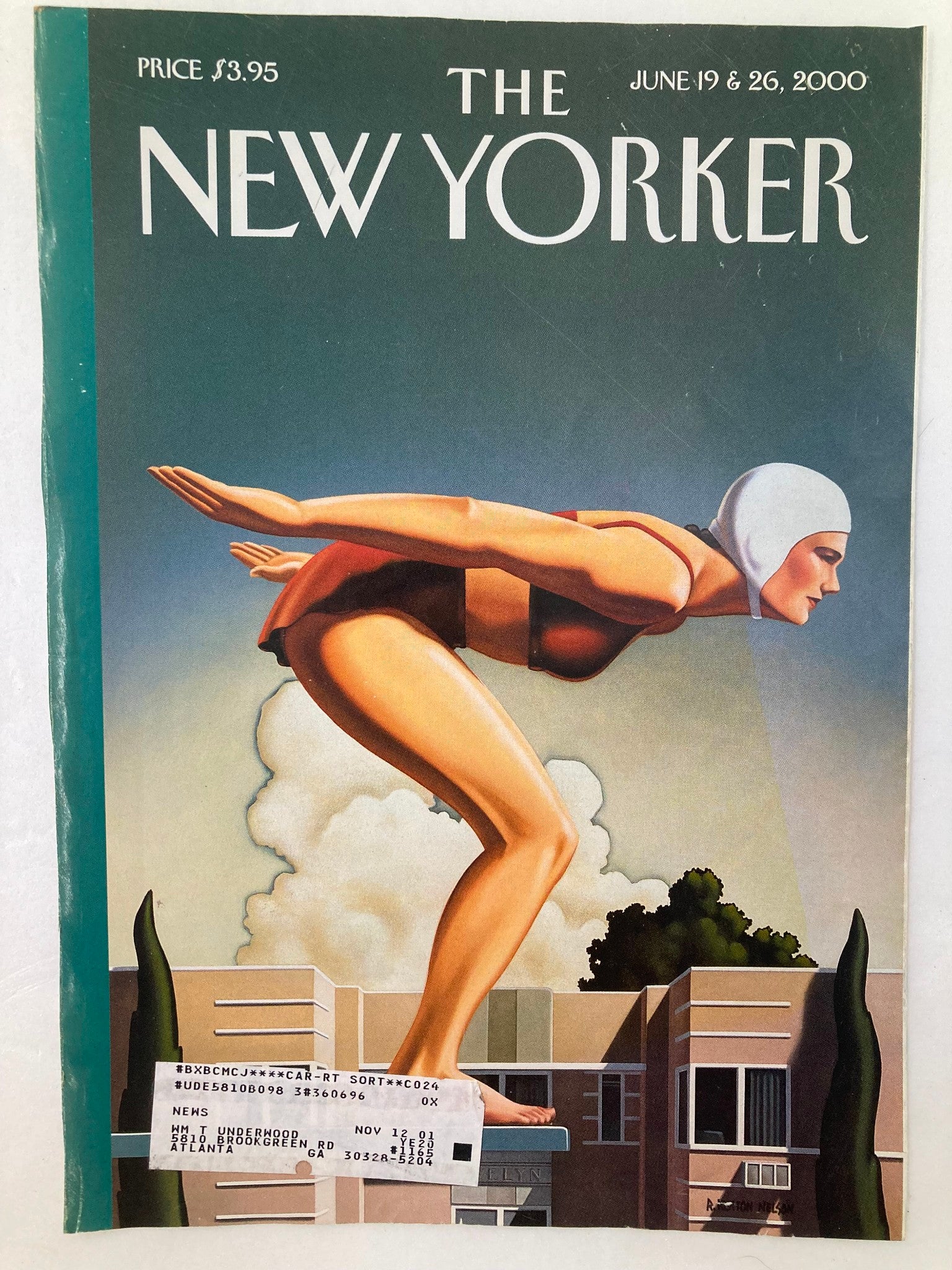 COVER ONLY The New Yorker June 19 2000 Dive Now by R. Keaton Nelson