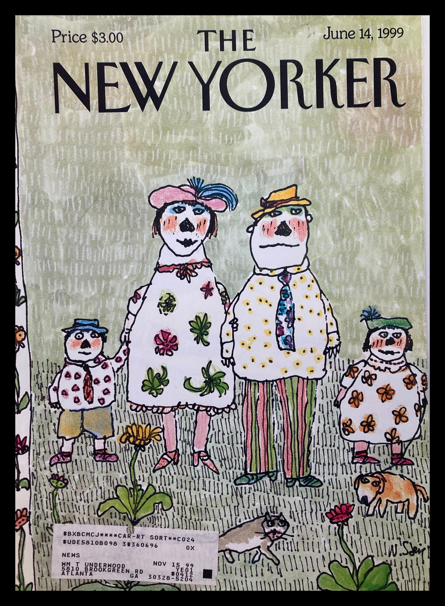 COVER ONLY The New Yorker June 14 1999 Family Portrait by William Steig