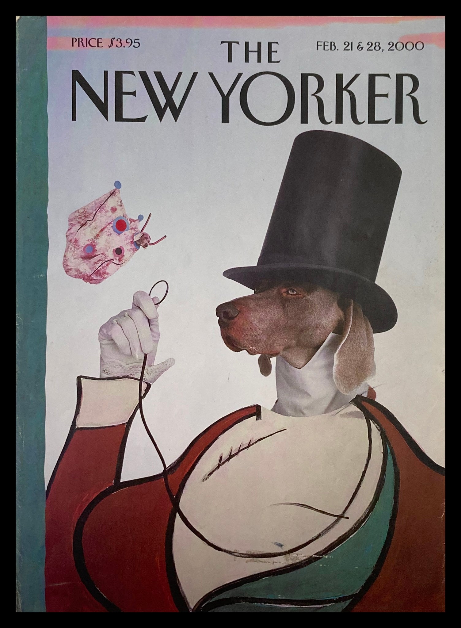 COVER ONLY The New Yorker February 21 2000 Dog Eustace by William Wegman