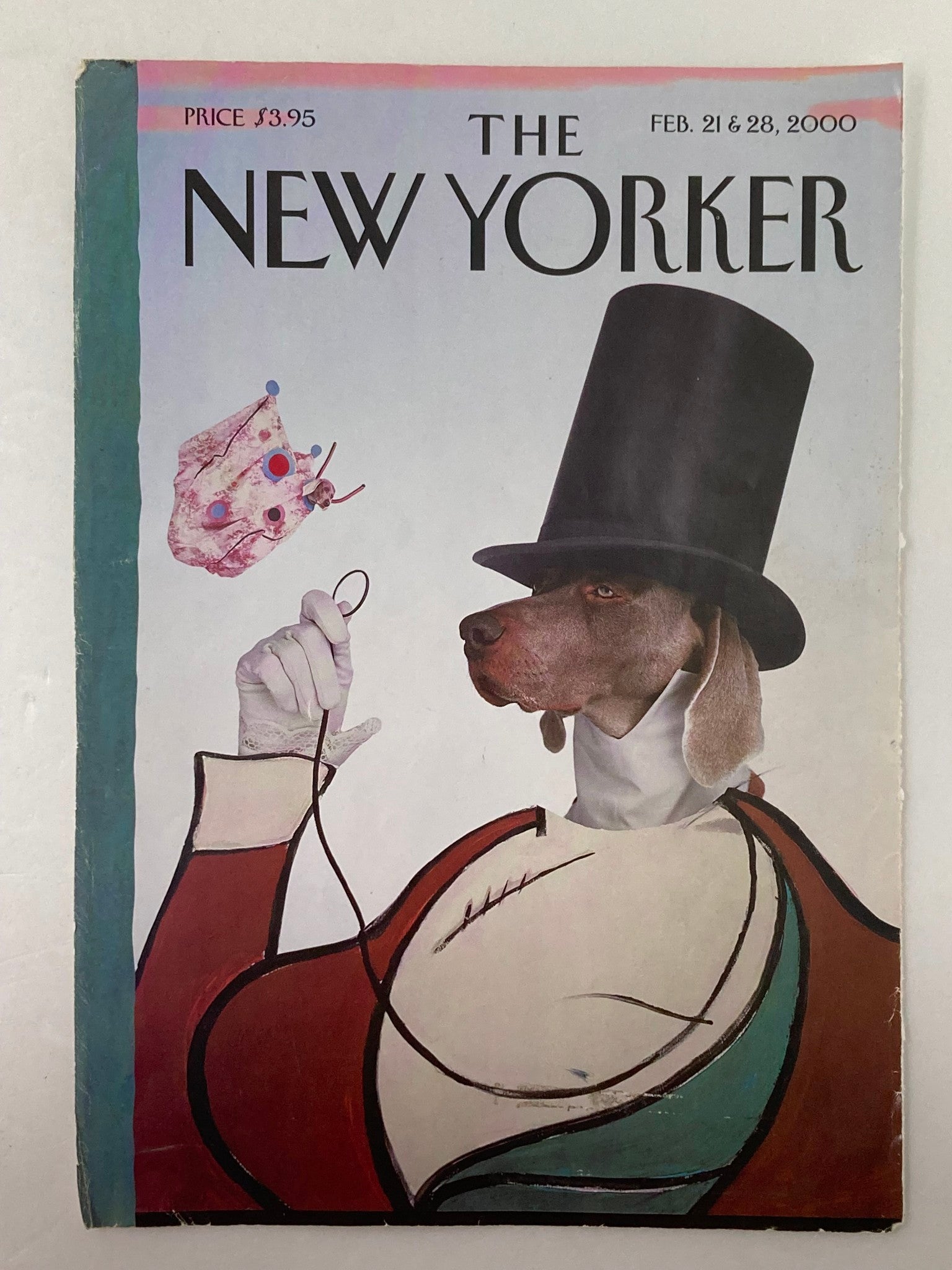 COVER ONLY The New Yorker February 21 2000 Dog Eustace by William Wegman