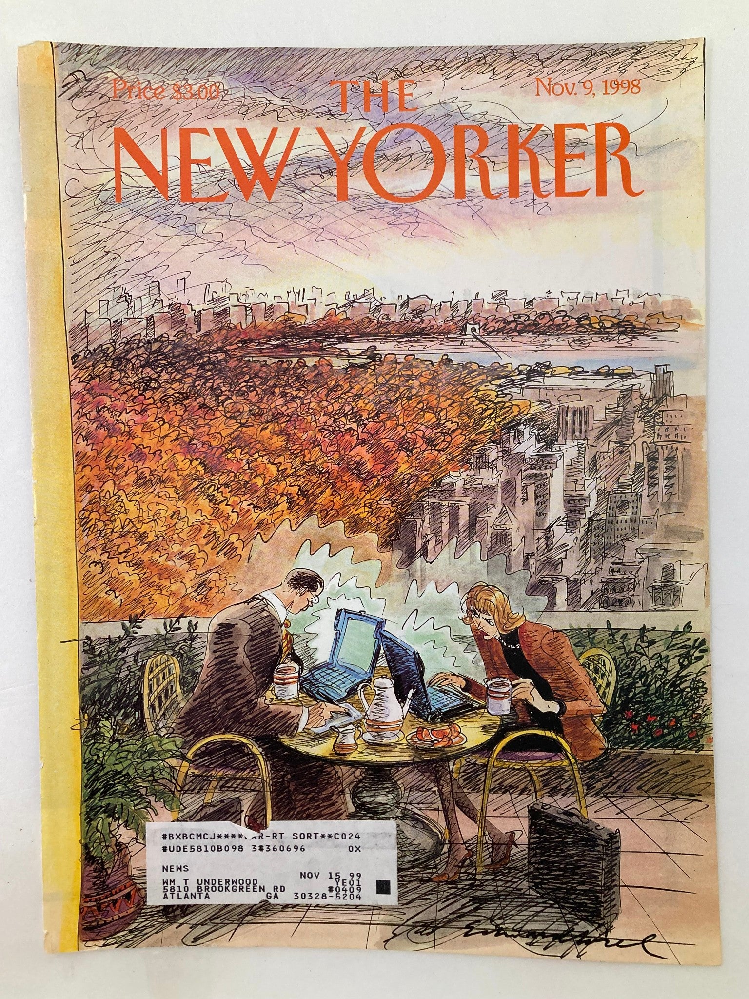 COVER ONLY The New Yorker November 9 1998 Early Birds by Edward Sorel