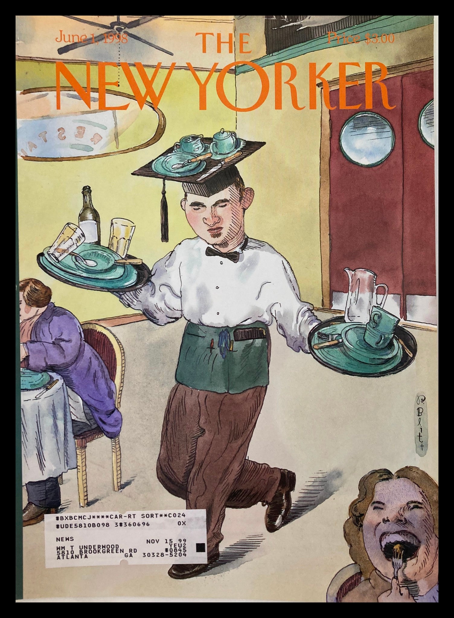 COVER ONLY The New Yorker June 1 1998 Waiting Around AFter School Barry Blitt