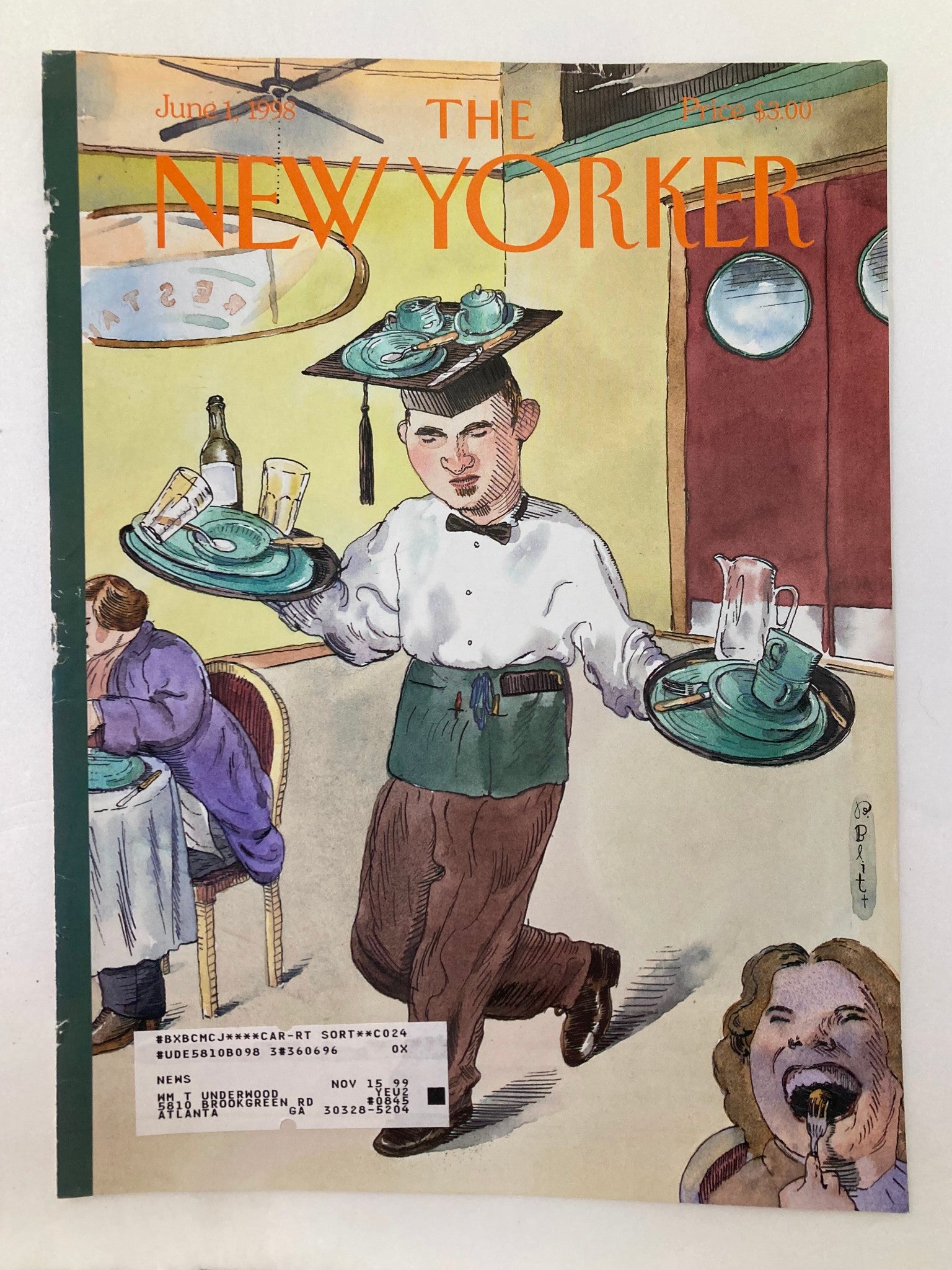 COVER ONLY The New Yorker June 1 1998 Waiting Around AFter School Barry Blitt