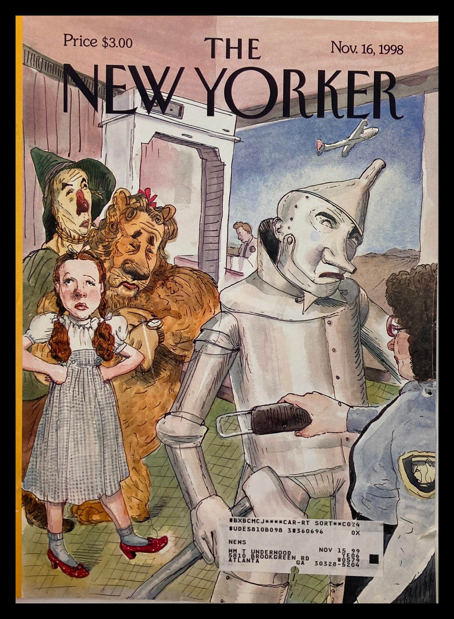 COVER ONLY The New Yorker November 16 1998 Off to See The Wizard by Barry Blitt