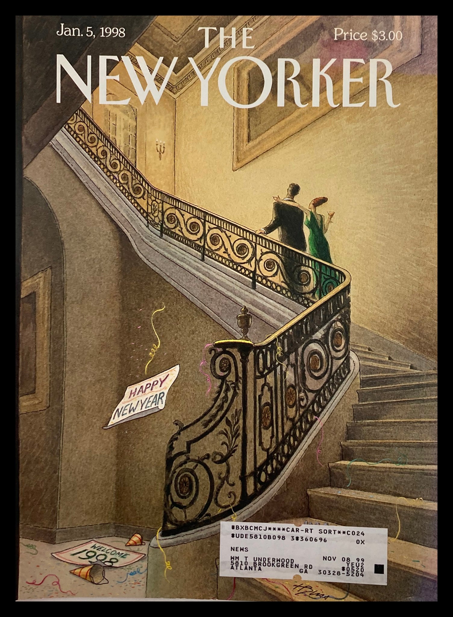 COVER ONLY The New Yorker January 5 1998 The New Year Bliss by Harry Bliss